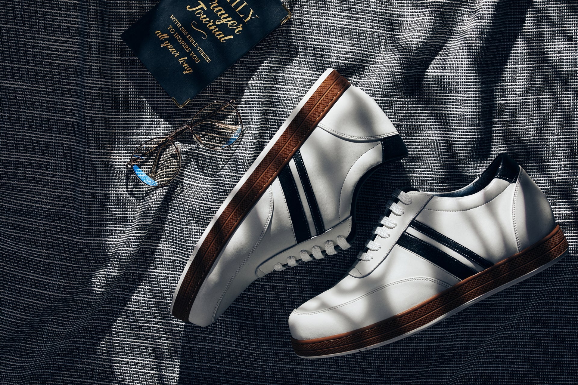 Y2821 - White Leather Men's Sneakers - 2.8 inches