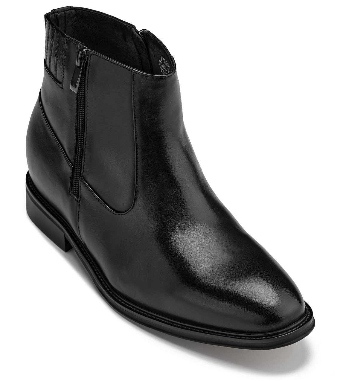 Y70621 - 2.8 Inches Taller (Black) - Lightweight Zipper Men's Boots