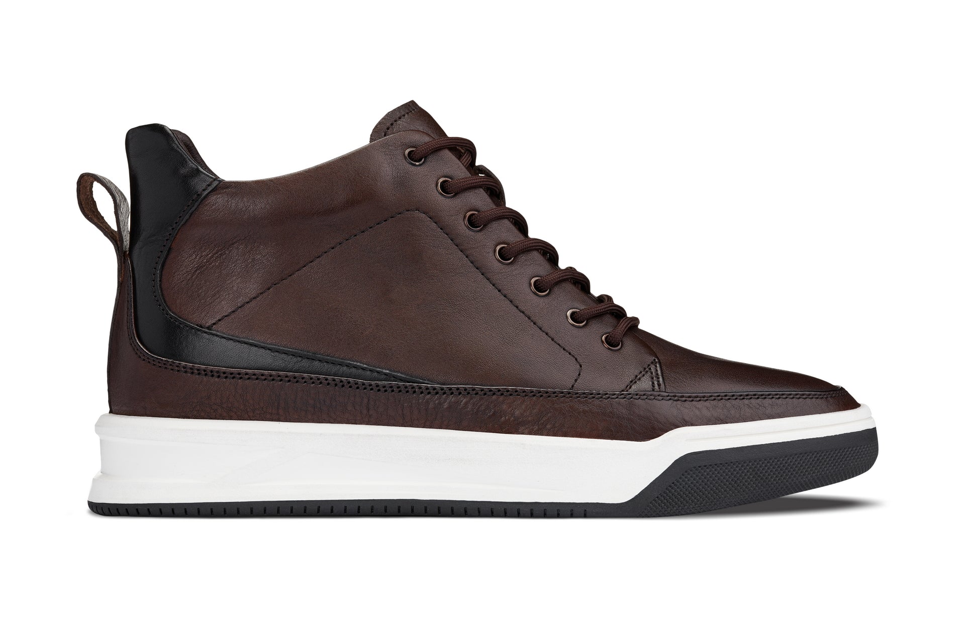 Y7152 - 2.6 Inches Taller (Coffee Brown) - Leather Ankle Top Men's Sneak-Boot