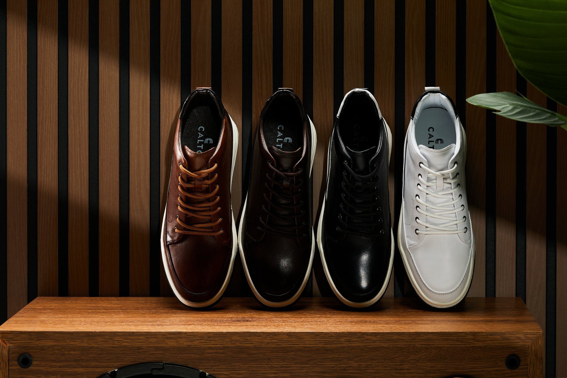 Y7153 - 2.6 Inches Taller (Brown) - Leather Ankle Top Men's Sneak-Boot