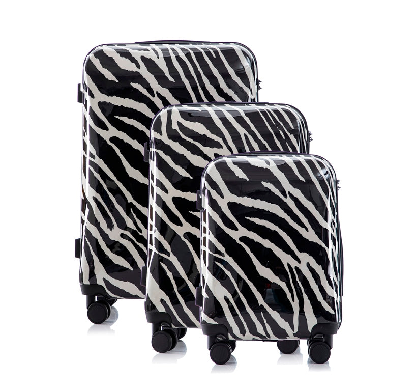 Zebra 3 Piece Luggage Set with TSA Lock
