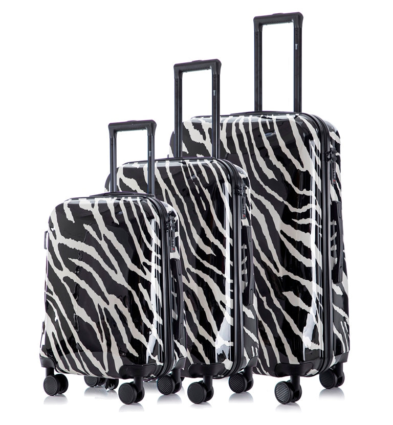 Zebra 3 Piece Spinner Luggage Set with Lock