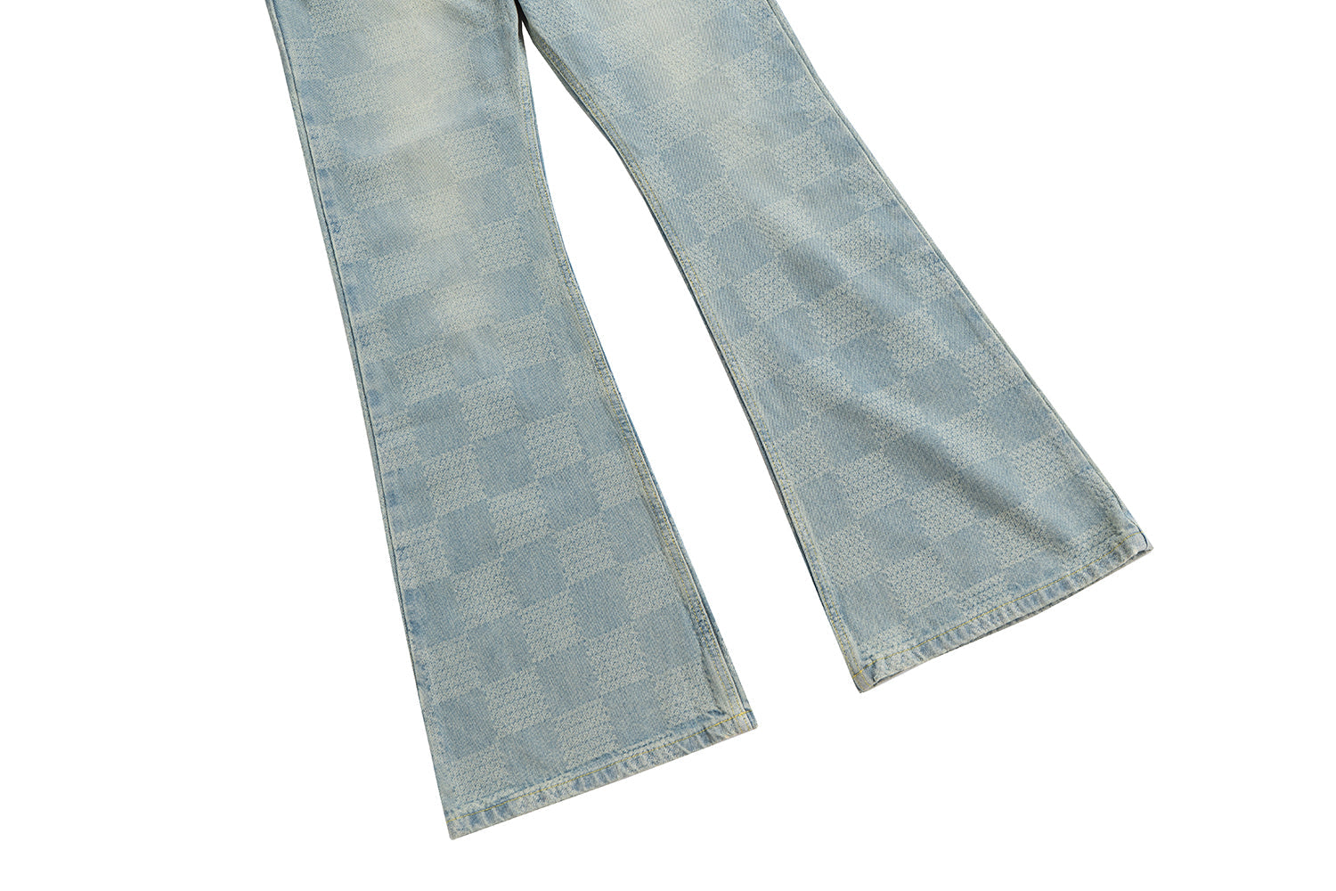 AZUL CHECKERED FLARE DENIM