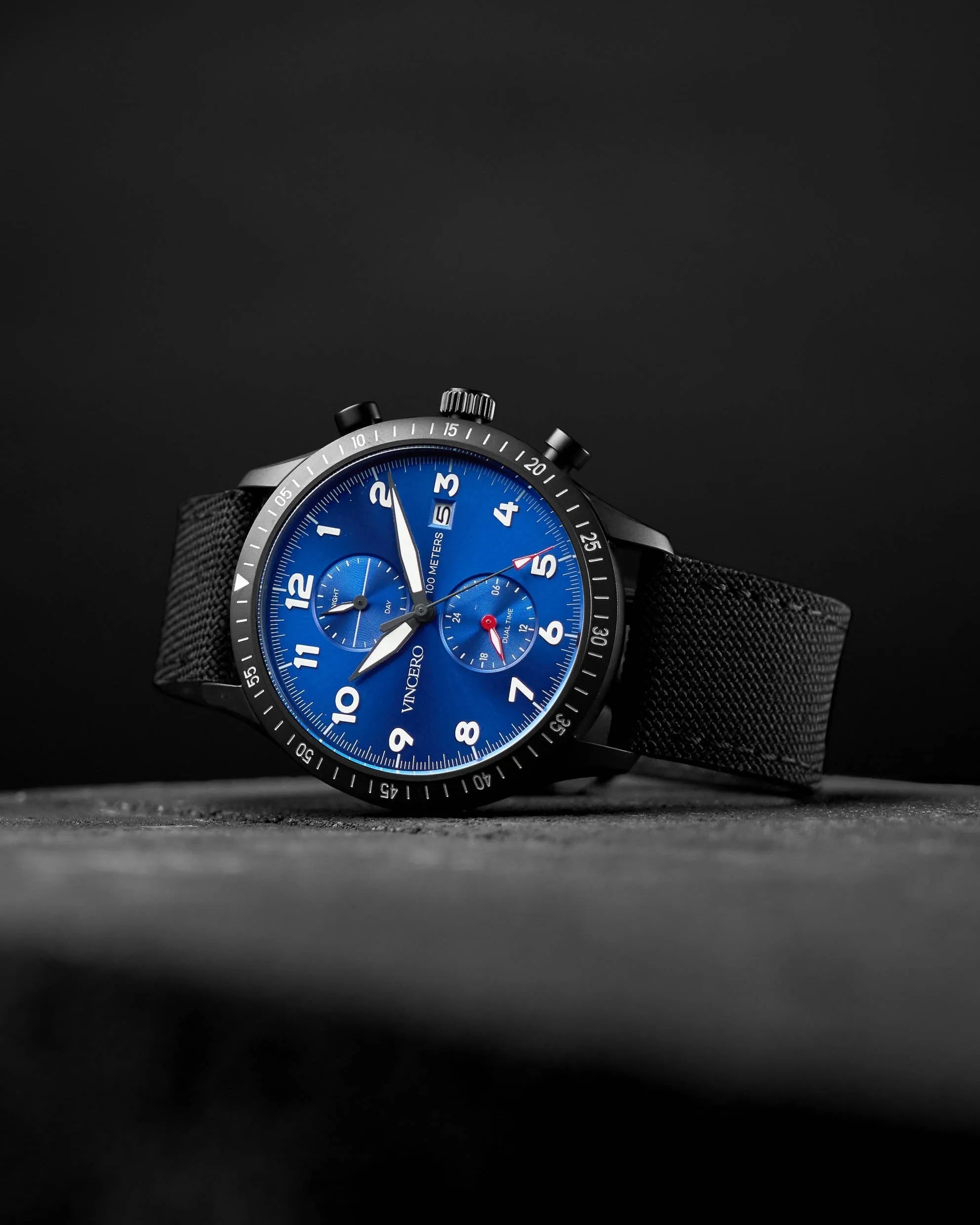 The Altitude Men's Watches - Matte Black/Cobalt