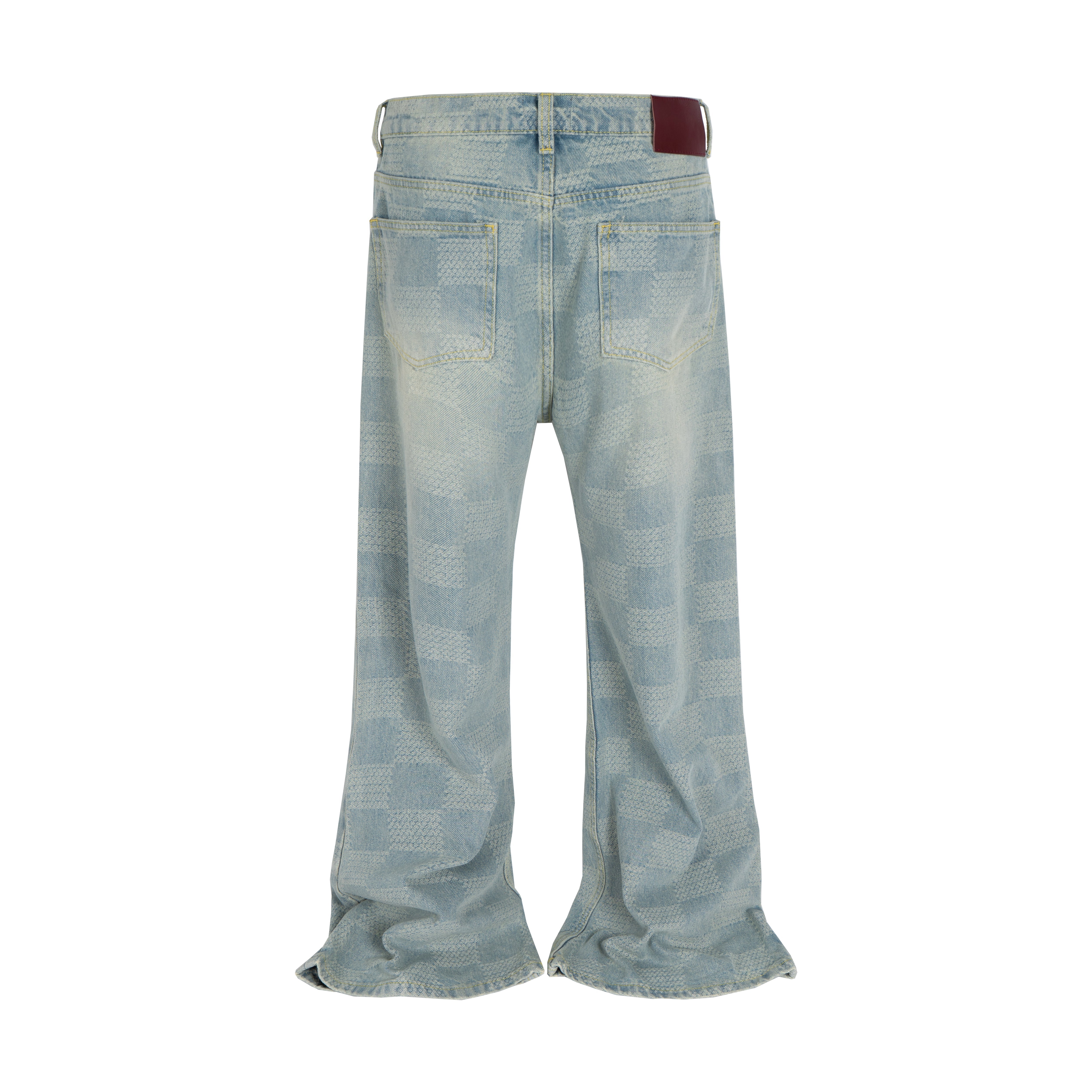 AZUL CHECKERED FLARE DENIM