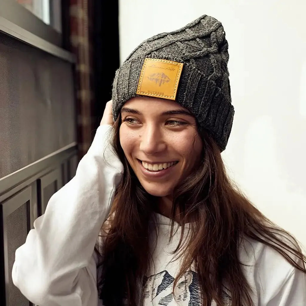 Campfire Beanie | Ribbed Knit Wool | Charcoal