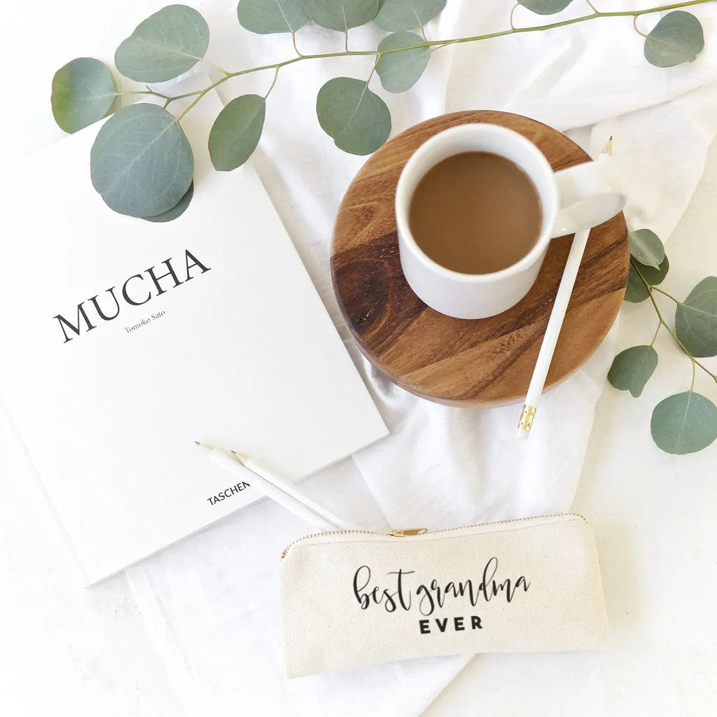 Best Grandma Ever Cotton Canvas Pencil Case and Travel Pouch