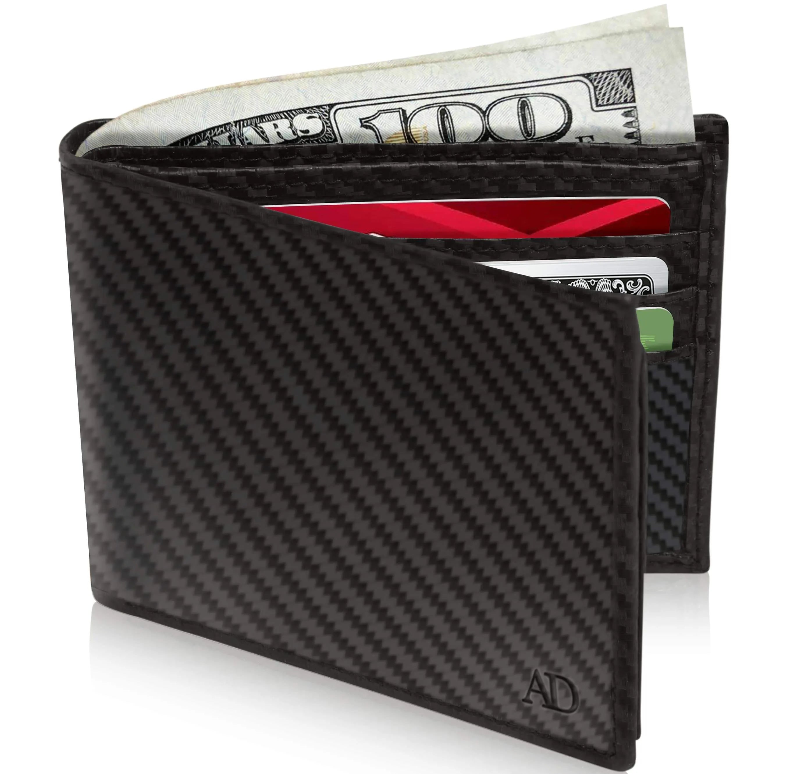 Leather Bifold Wallet with Flip-Up ID Window