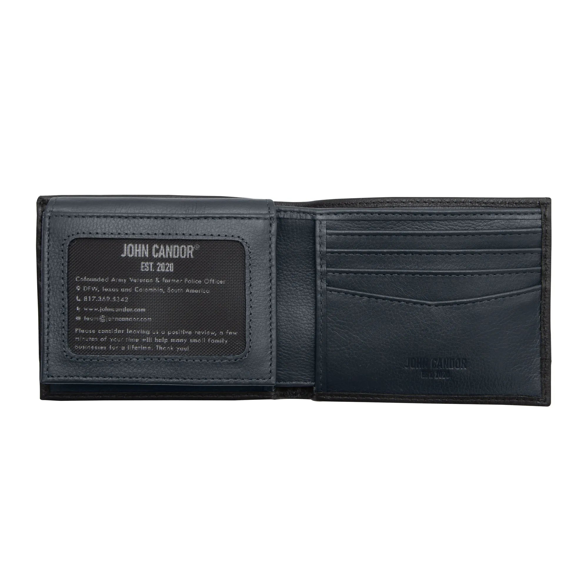 Carry-It-All Bifold Men's Leather Wallet (American Flag optional)