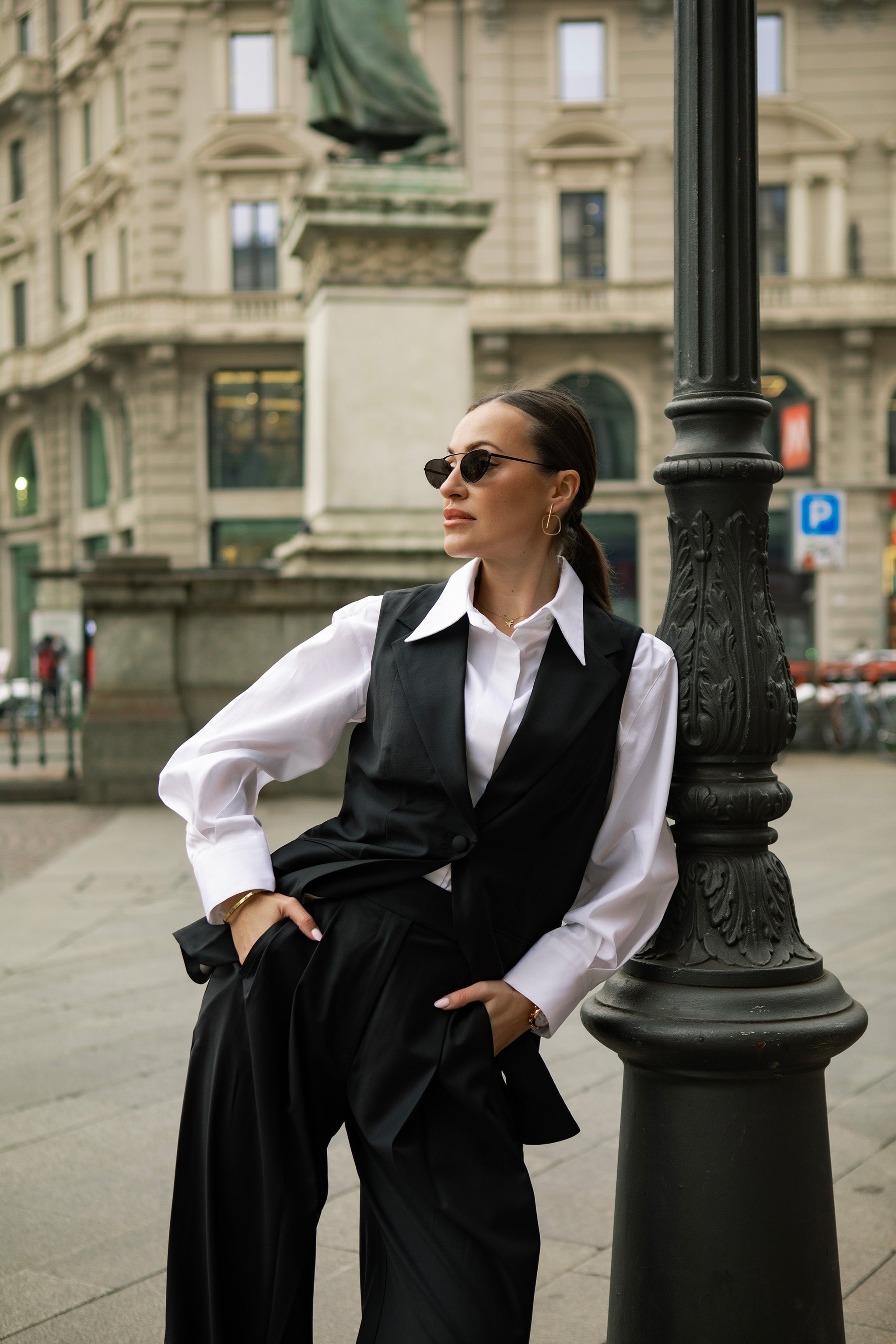 Seconda Oversized White Cotton Business Shirt