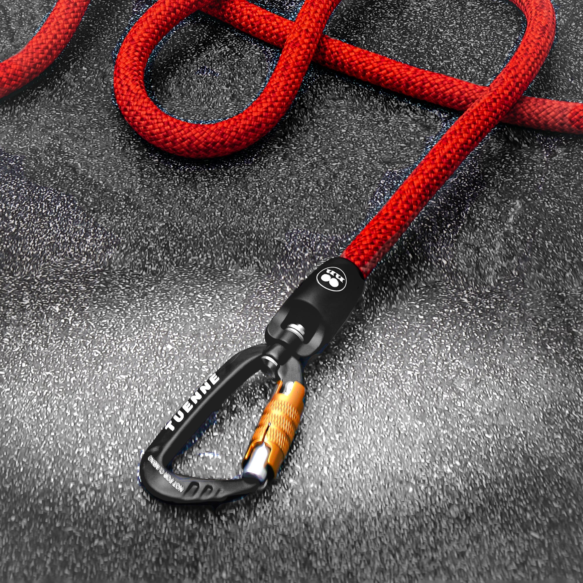 Rope Dog Leash with Auto-Locking Carabiner – 9.8mm Mammut | Blood Red | Tuenne