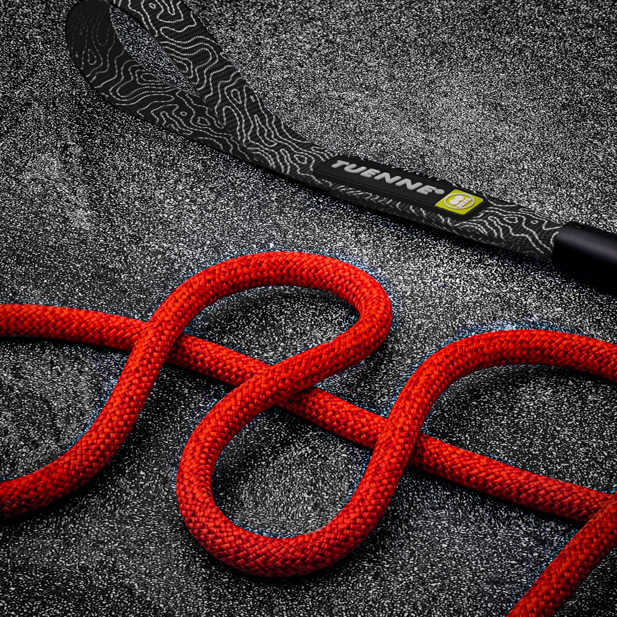 Rope Dog Leash with Auto-Locking Carabiner – 9.8mm Mammut | Blood Red | Tuenne