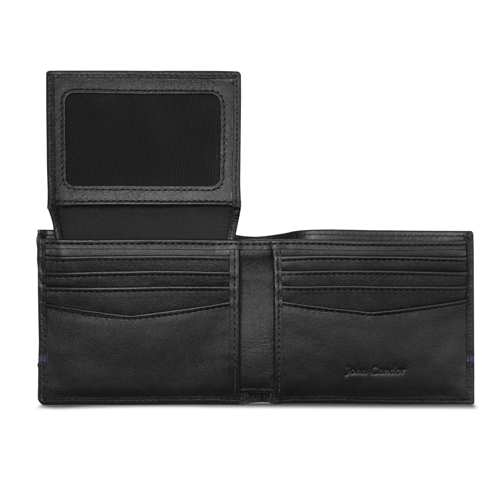 Carry-It-All Bifold Men's Leather Wallet (American Flag optional)
