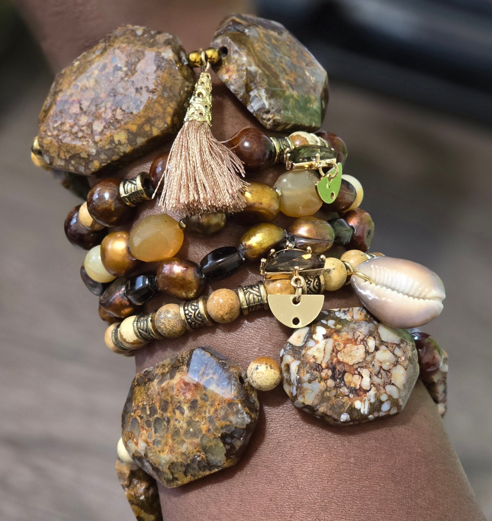 Bronzite Stacked Bracelet Set