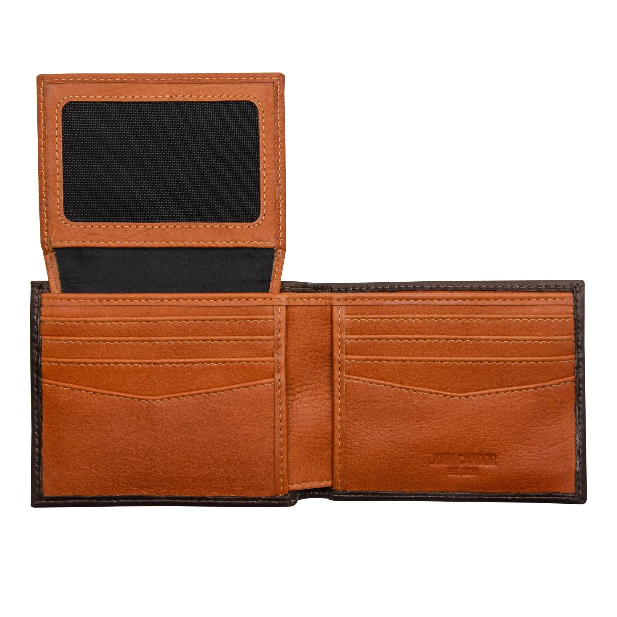 Carry-It-All Bifold Men's Leather Wallet (American Flag optional)