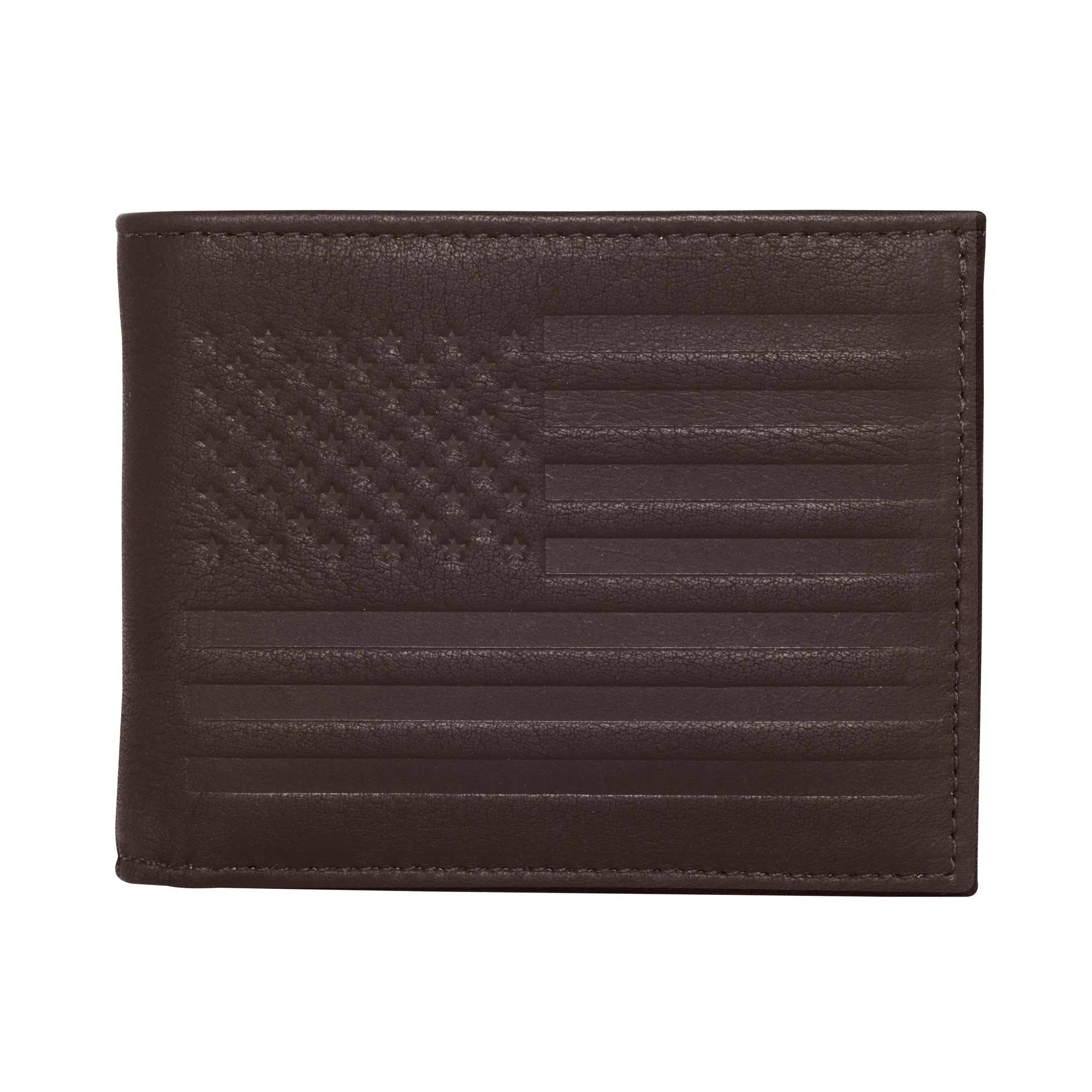 Carry-It-All Bifold Men's Leather Wallet (American Flag optional)