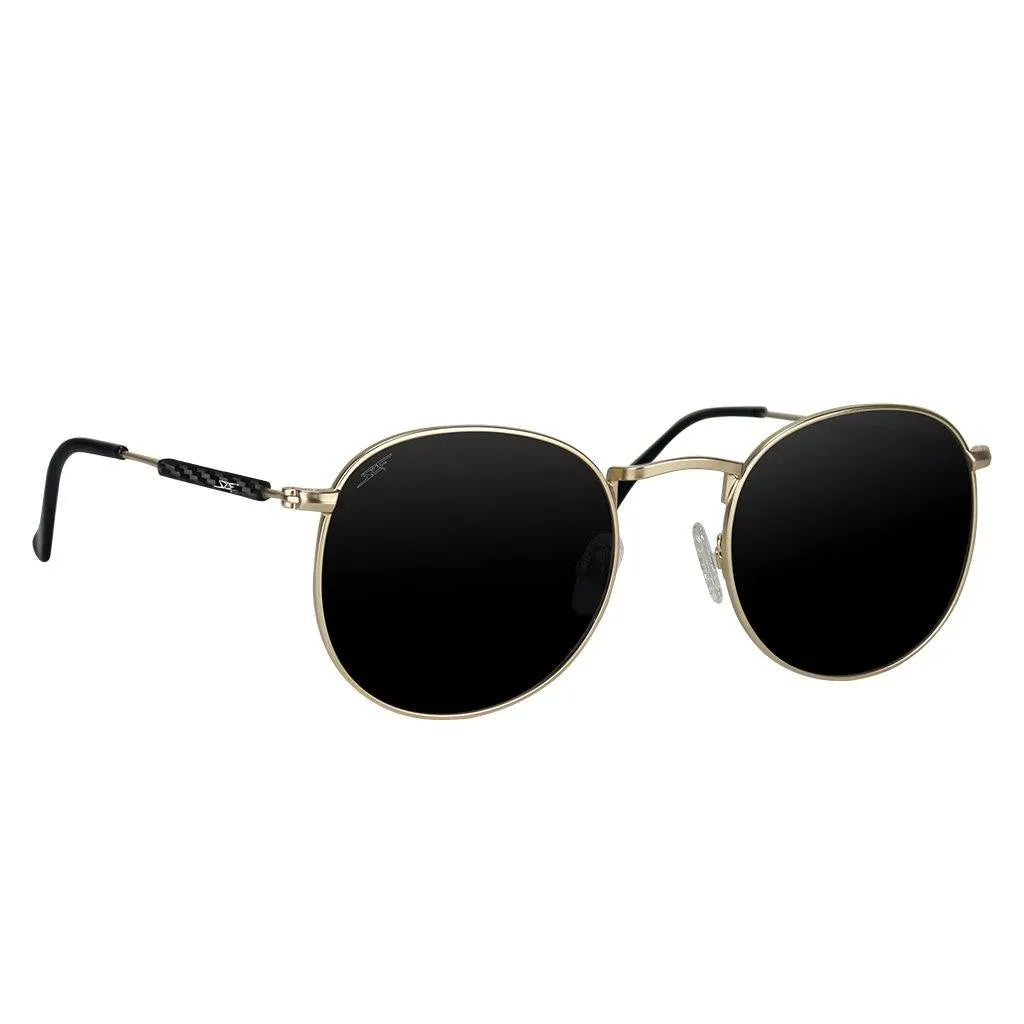 CAPTAIN Real Carbon Fiber Sunglasses (Polarized Lens | Carbon Fiber Temples | Gold)