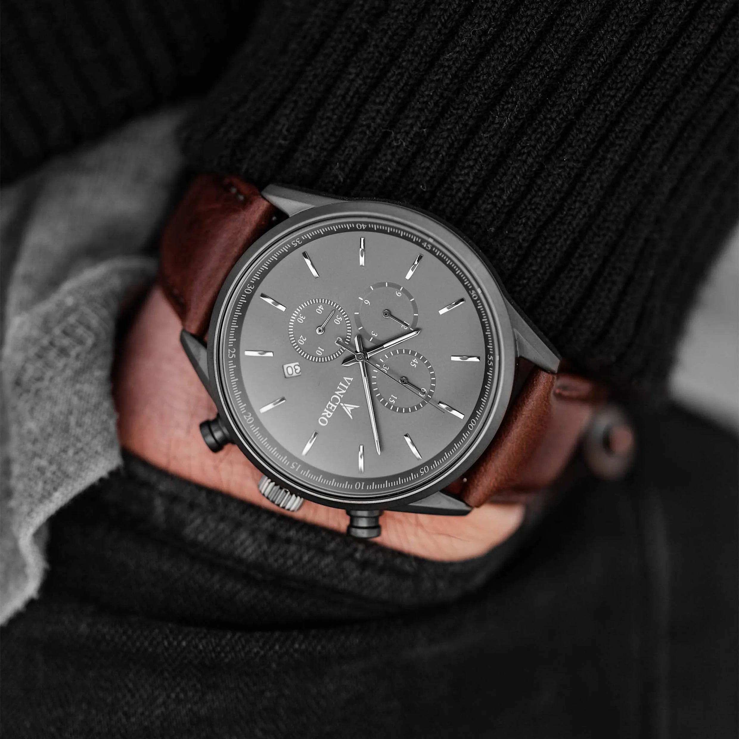 The Chrono S2 Men's Watches - Gunmetal/Walnut