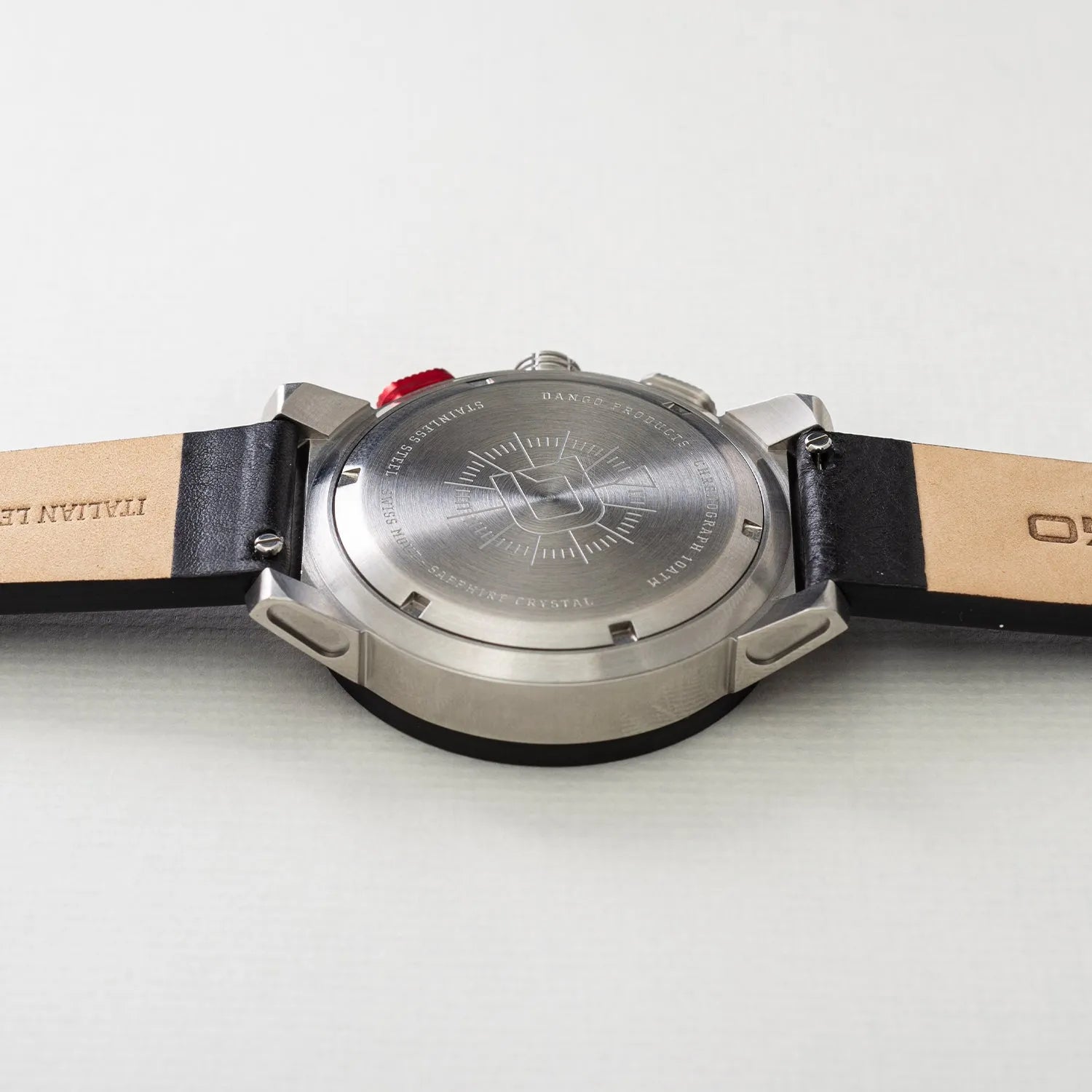 CR-01 - Chrono Men's Watch with Italian Leather Strap - Jet Black