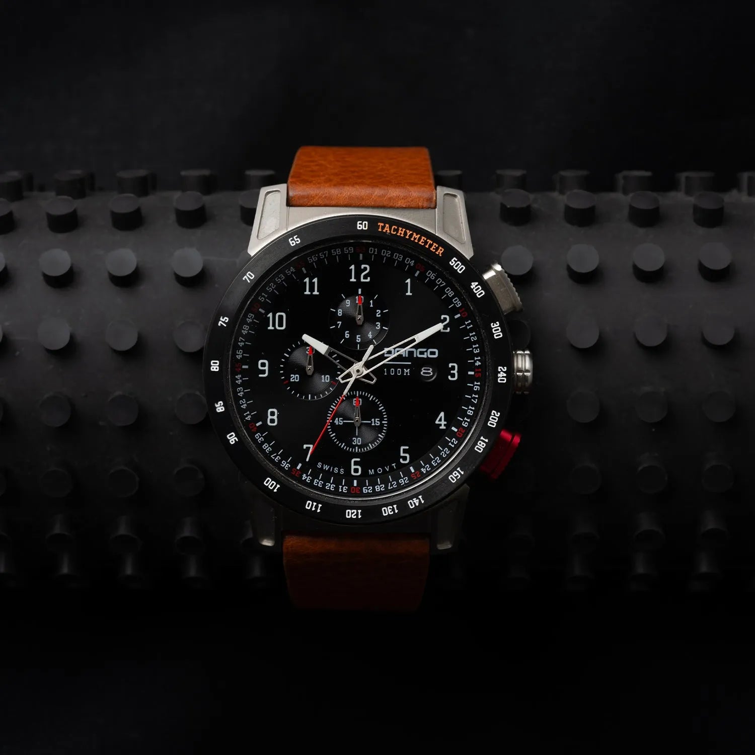 CR-01 - Chrono Men's Watch with Italian Leather Strap - Whiskey Brown