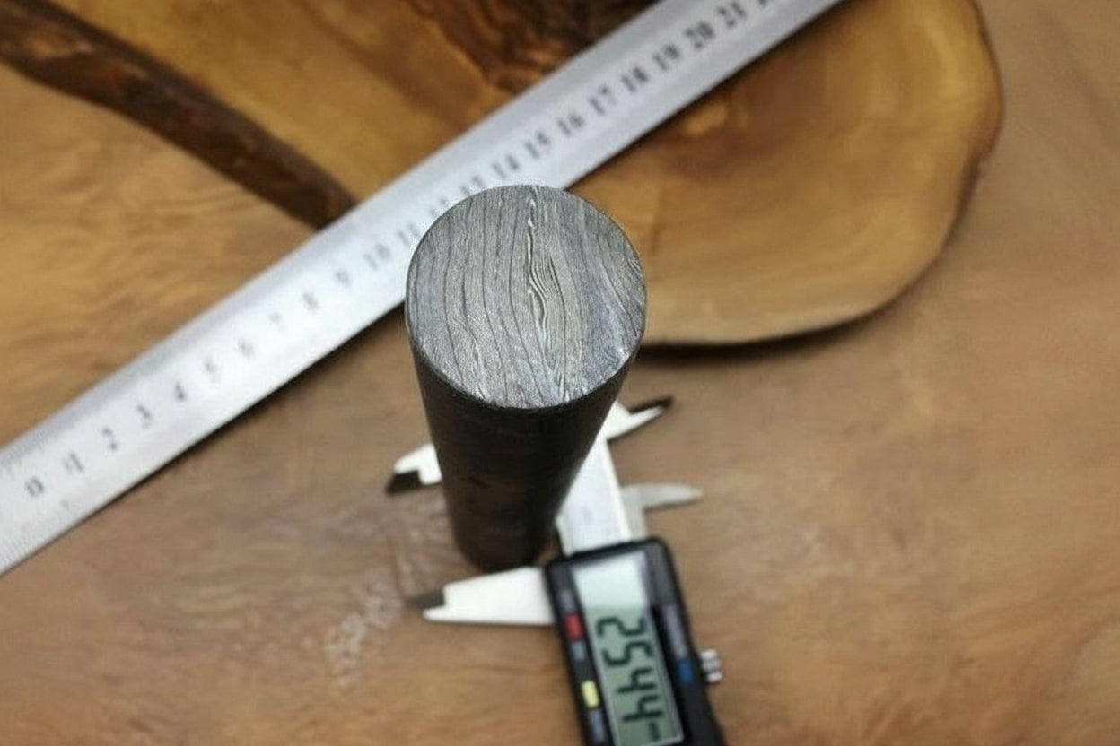 6” Damascus Steel Round Bar Rod 25.5 mm Diameter for Ring Making