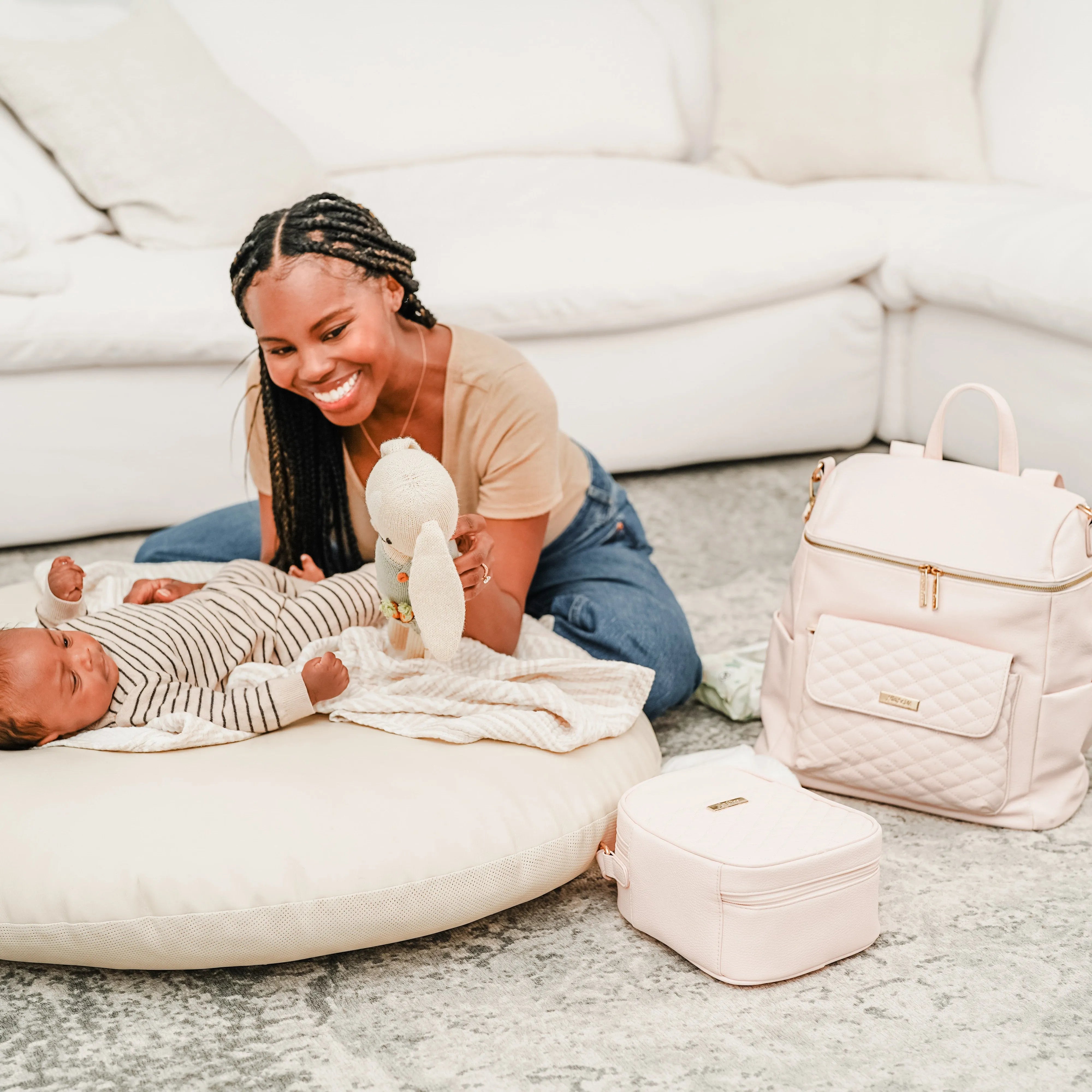 Monaco Backpack Diaper Bag | Pastel Pink