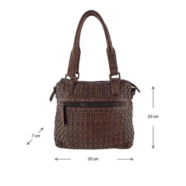 Linda Braided Leather Shoulder Bag