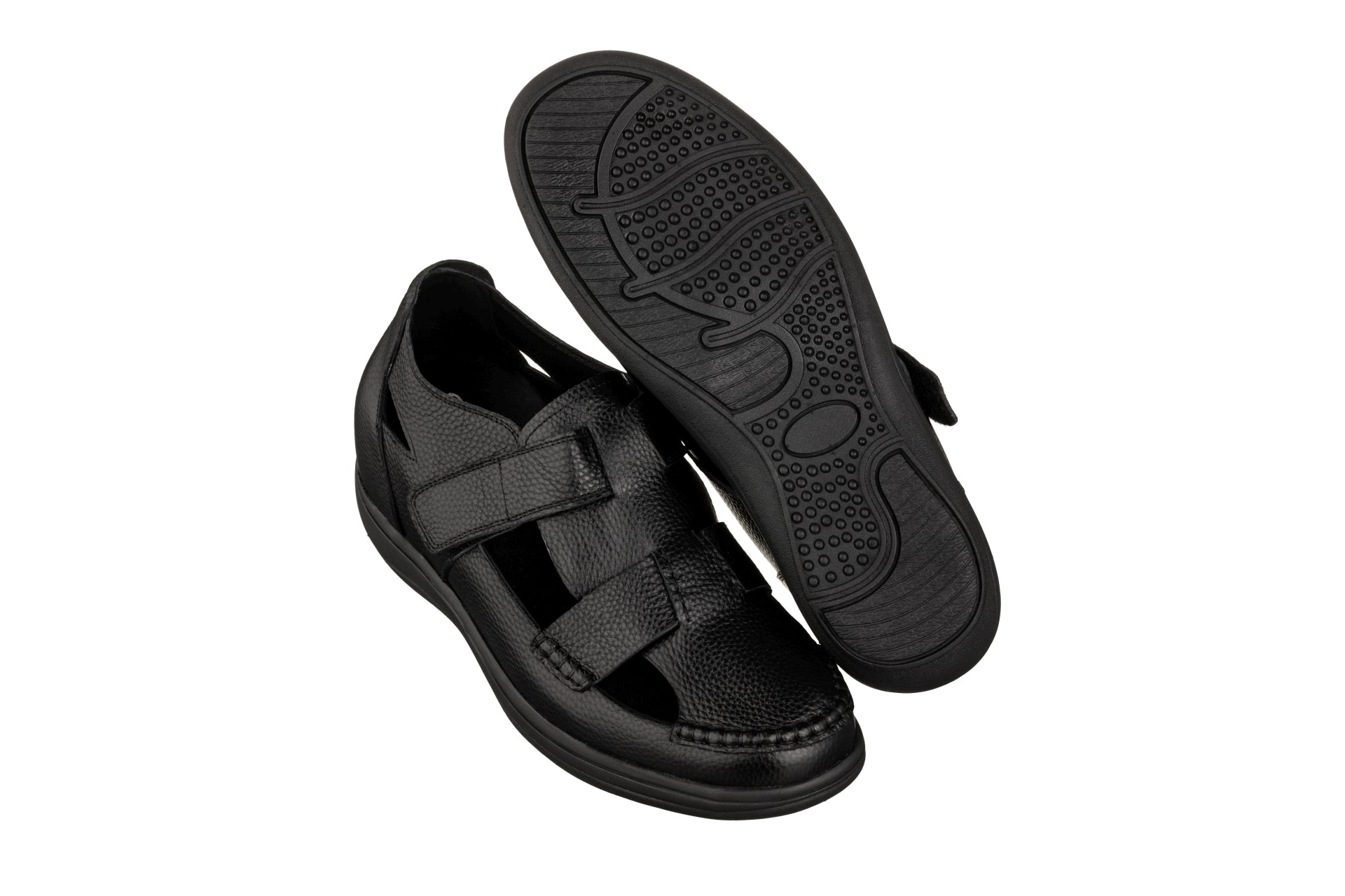 K2661 - 3.2 Inches Taller (Black) - Casual Fisherman Sandals