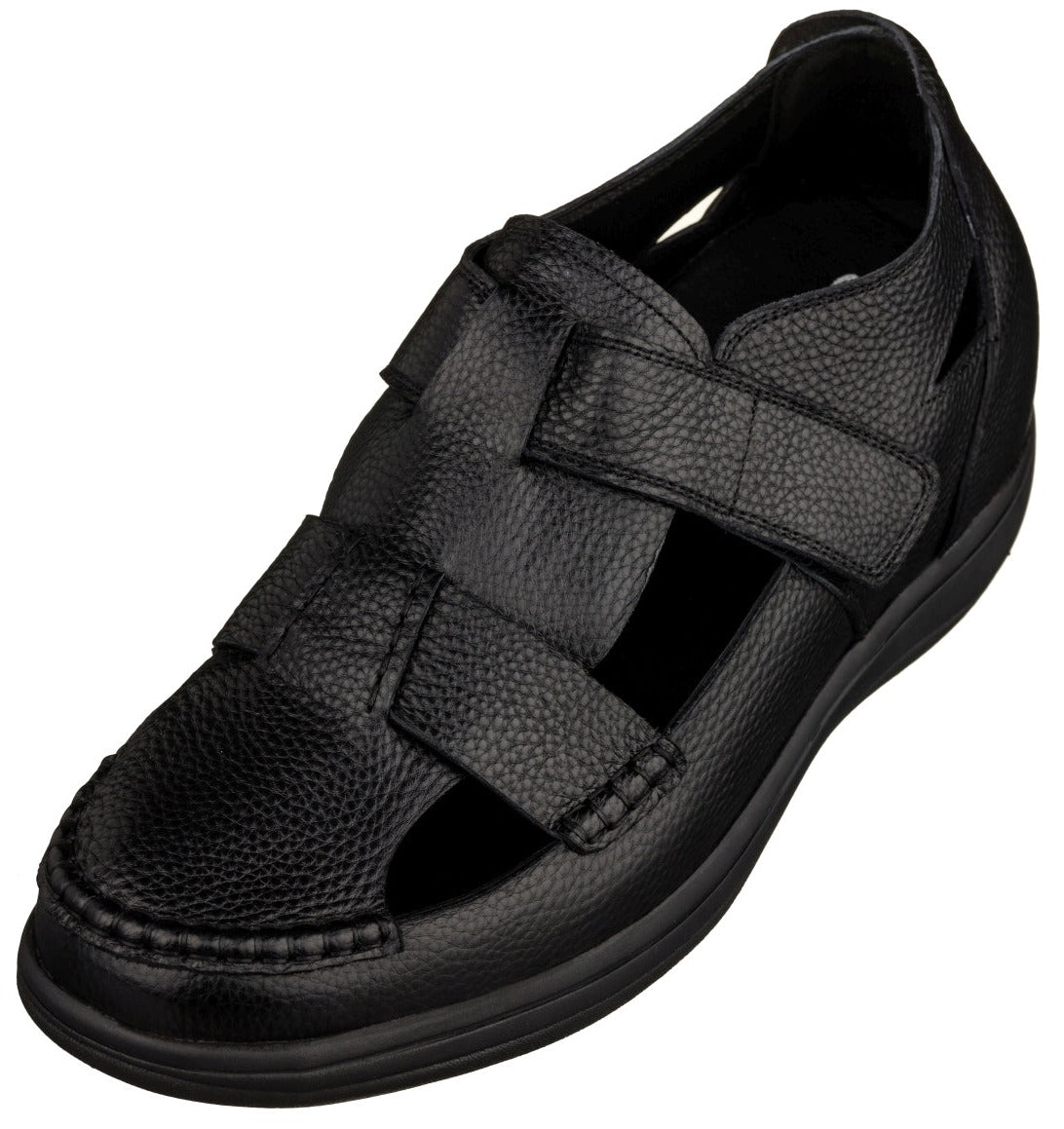 K2661 - 3.2 Inches Taller (Black) - Casual Fisherman Sandals