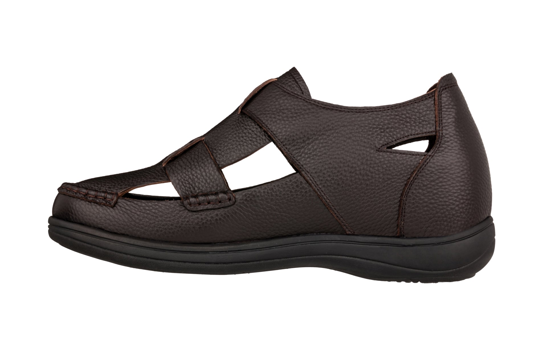 K2662 - 3.2 Inches Taller (Dark Brown) - Casual Fisherman Sandal