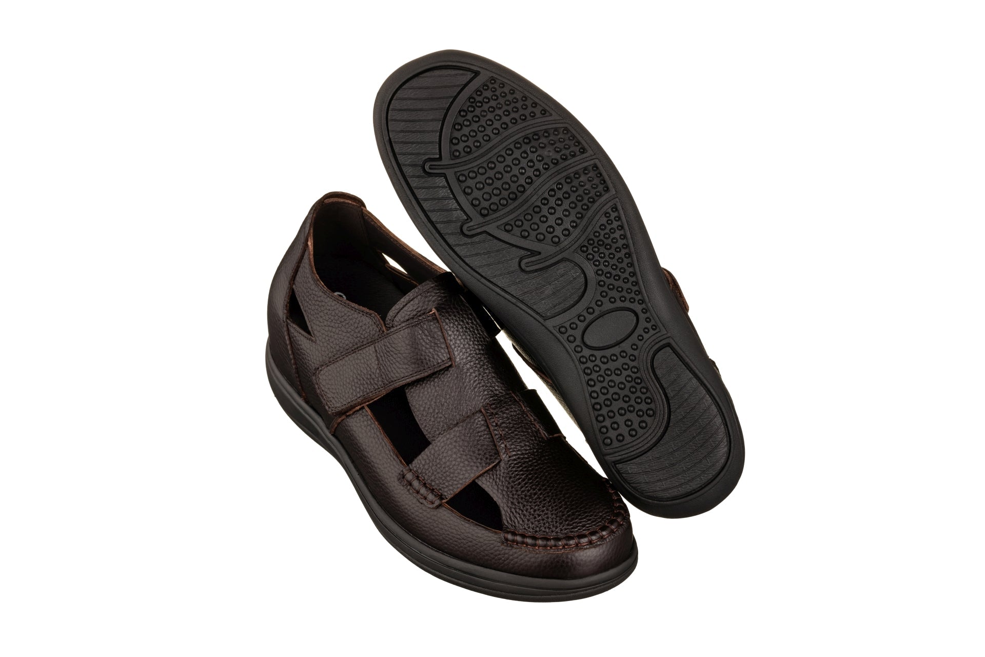 K2662 - 3.2 Inches Taller (Dark Brown) - Casual Fisherman Sandal