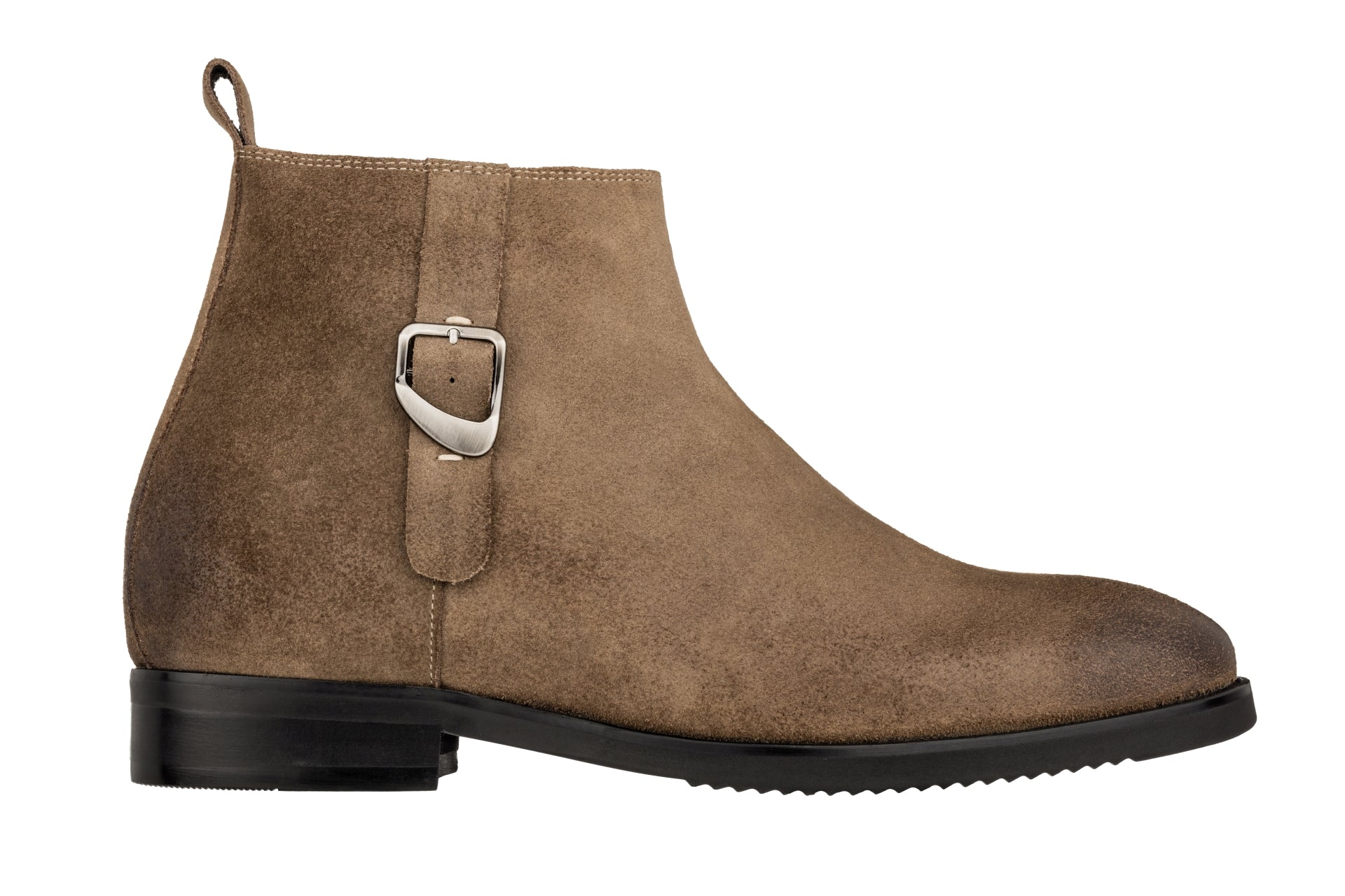 K92083 - 3 Inches Taller (Nubuck Coffee Brown) - Chelsea Ankle Men's Boots