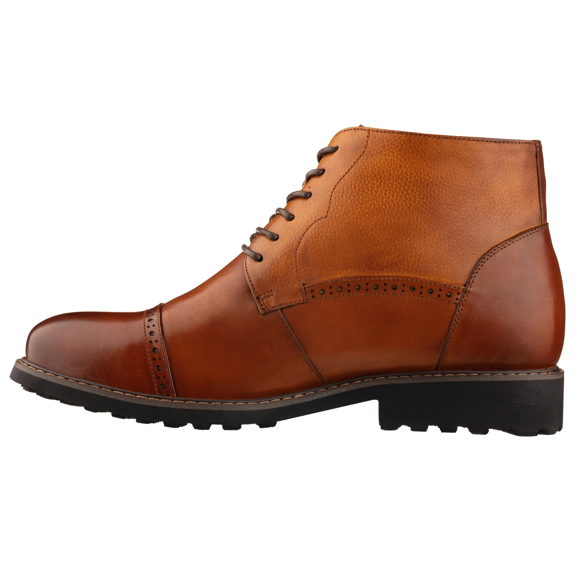 Y41085 - 3.2 Inches Taller (Brown) - Lace Up Casual Men's Boots