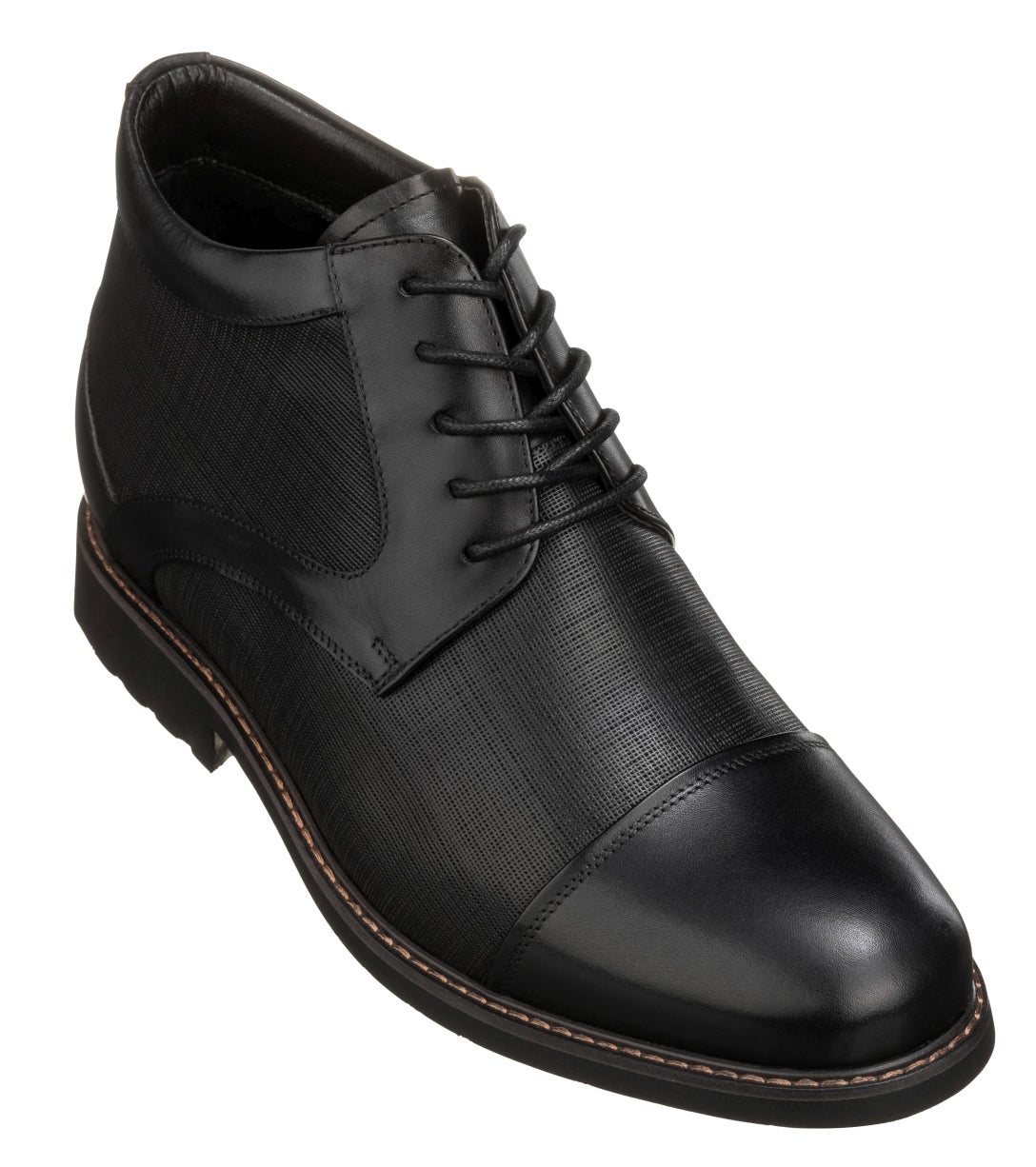 Y41088 - 3.2 Inches Black Leather Men's Boots