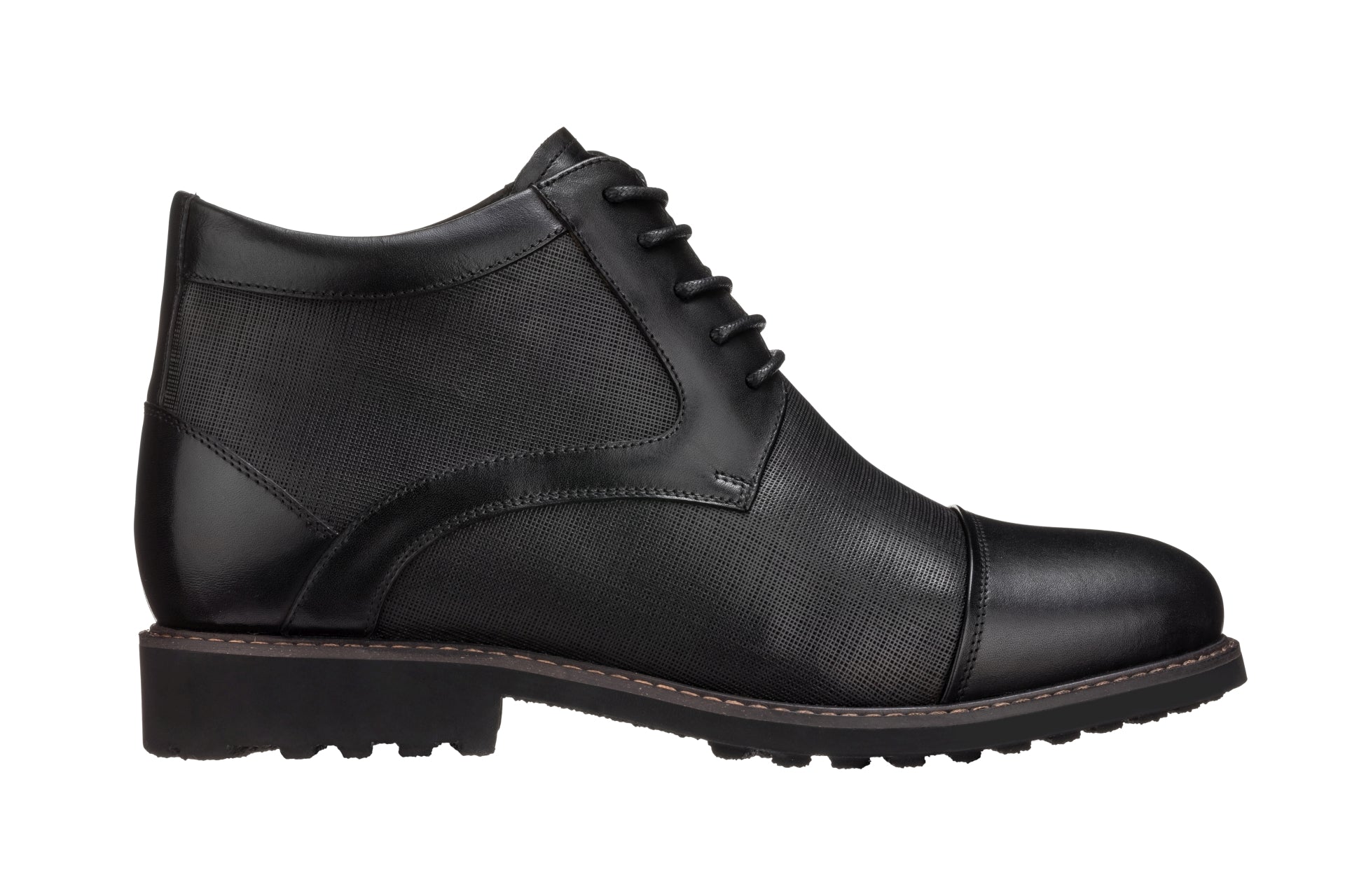 Y41088 - 3.2 Inches Black Leather Men's Boots