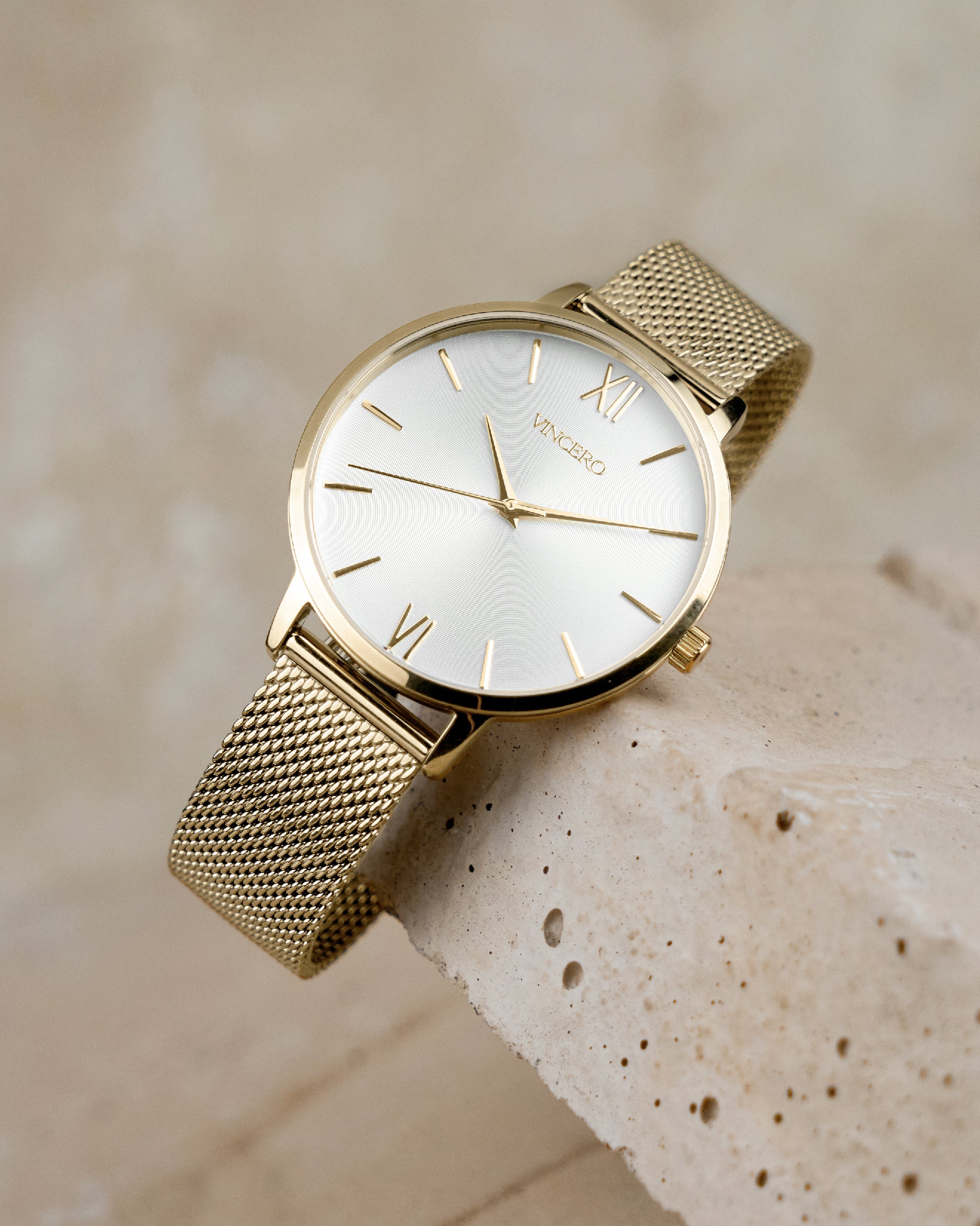 Eros Mesh Petite Women's Watch - Gold + Satin