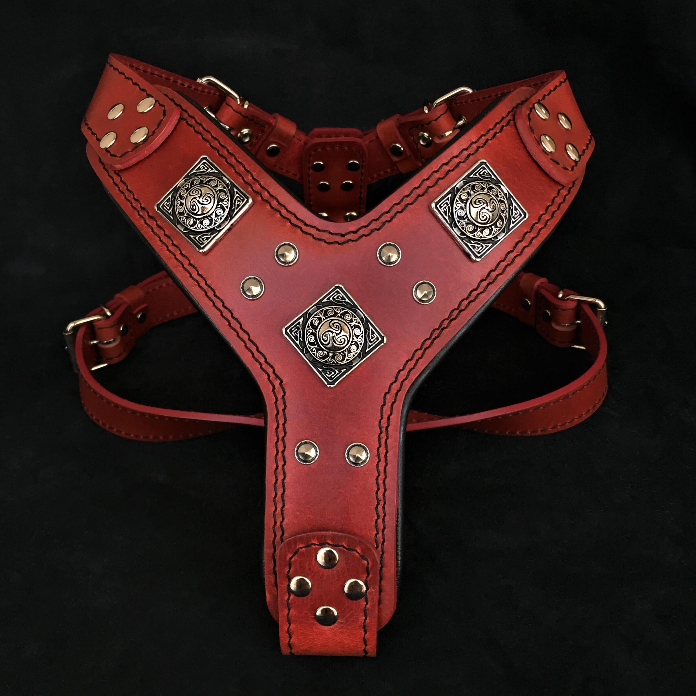 The "Eros" Dog Harness. Red