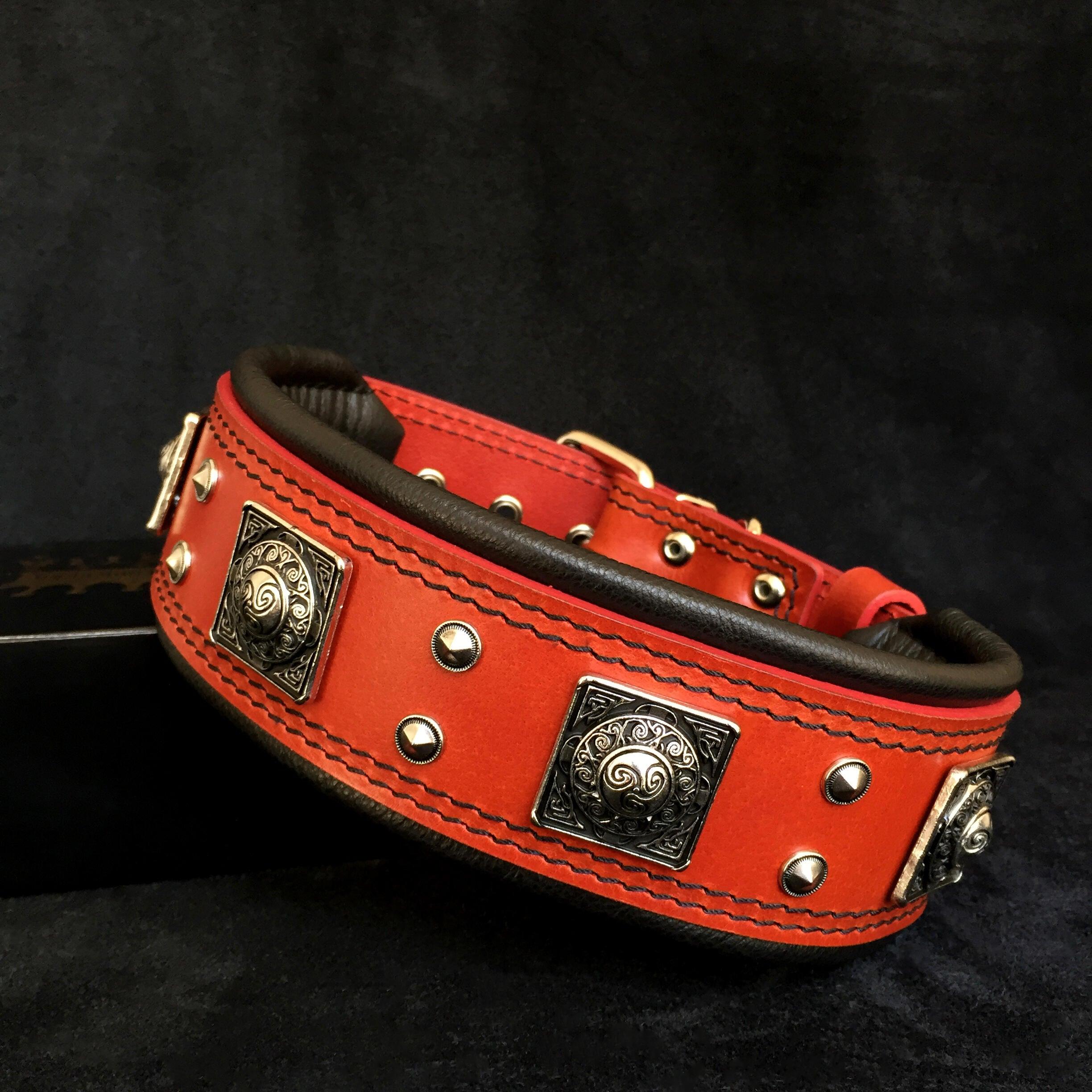 The "Eros" Dog Collar 2.5-inch Wide. Red