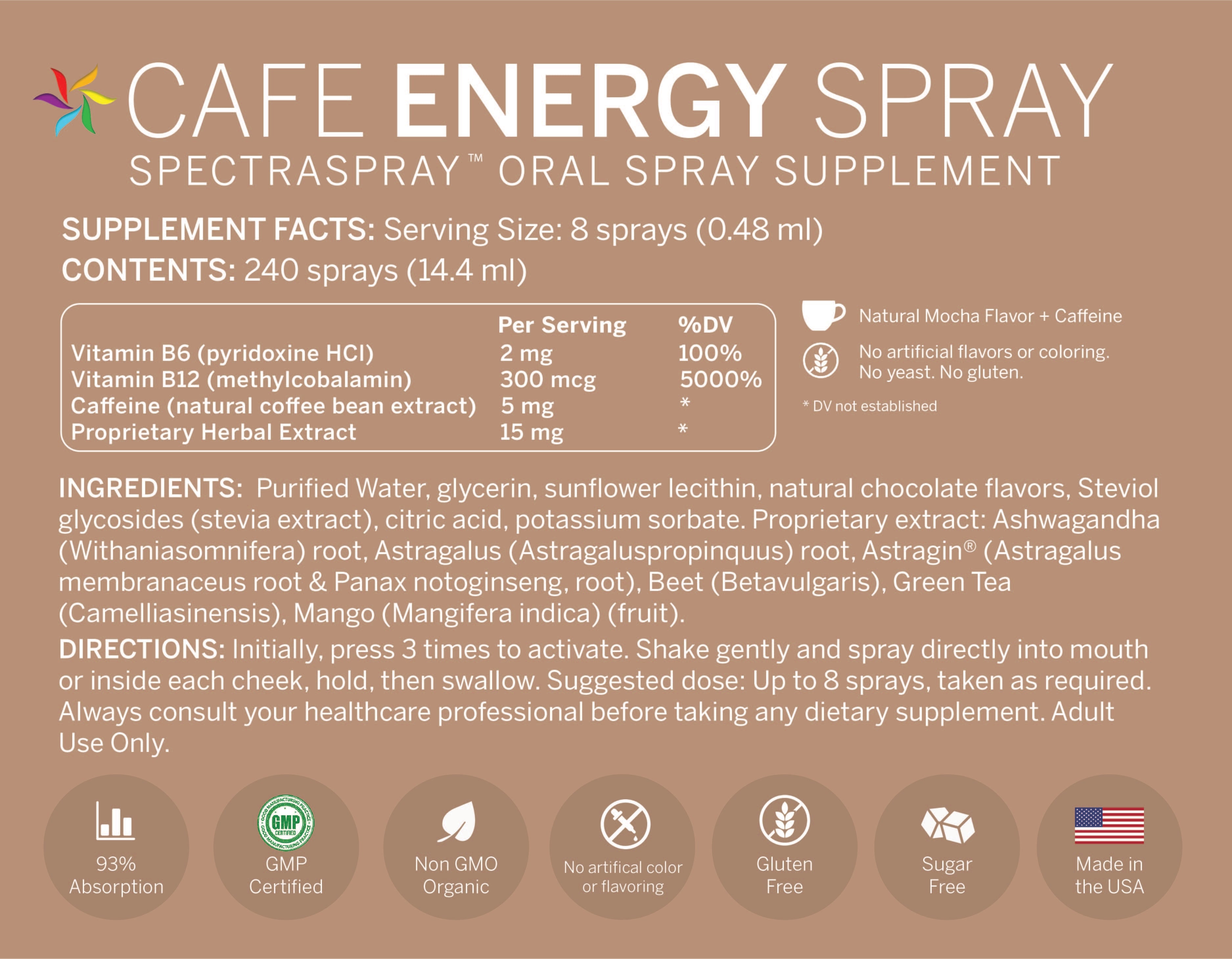 MOCHA ENERGY ADAPTOGEN Supplement Spray