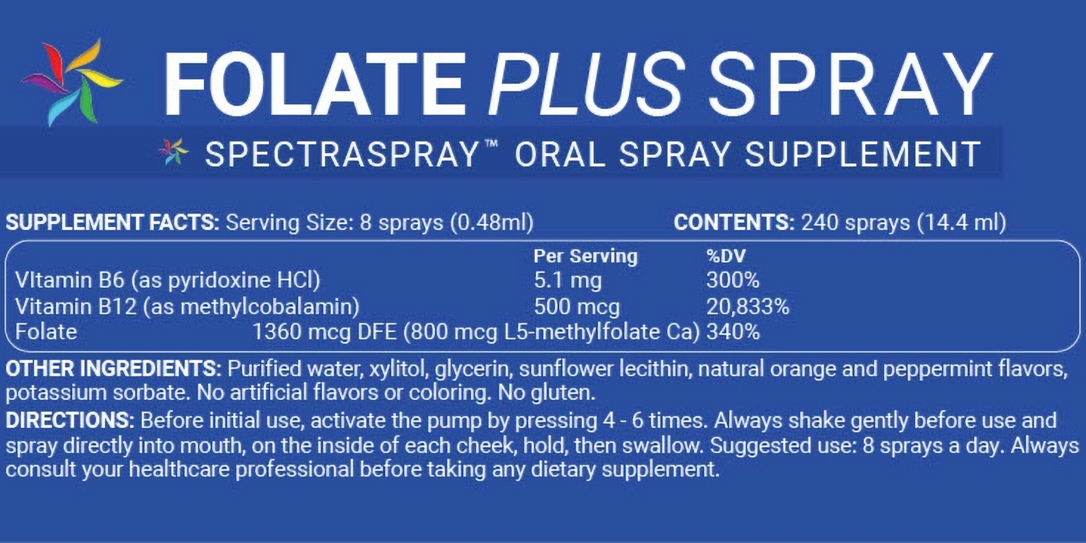 FOLATE+ (B6+B9+B12) Supplement Spray