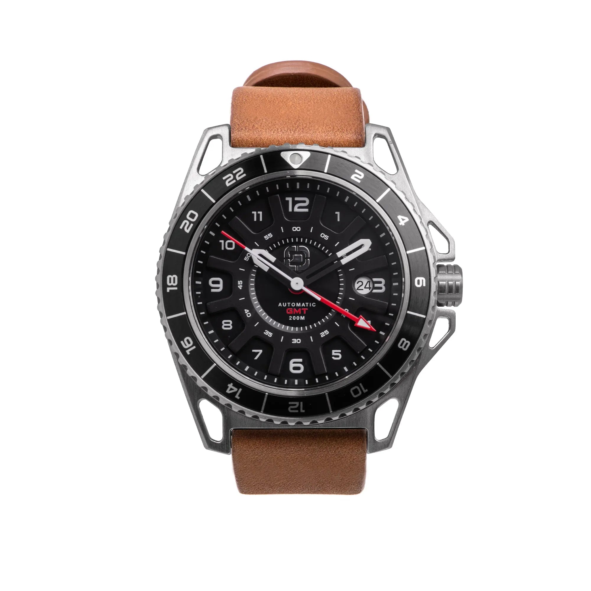 GMT-01 - Automatic Gmt Watch with Italian Leather Strap