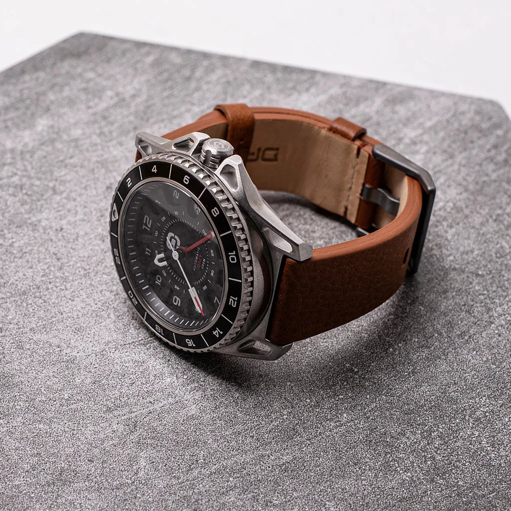 GMT-01 - Automatic Gmt Men's Watch with Italian Leather Strap