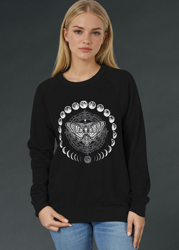 Lunar Vibes Moth Moon Gothic Sweatshirt
