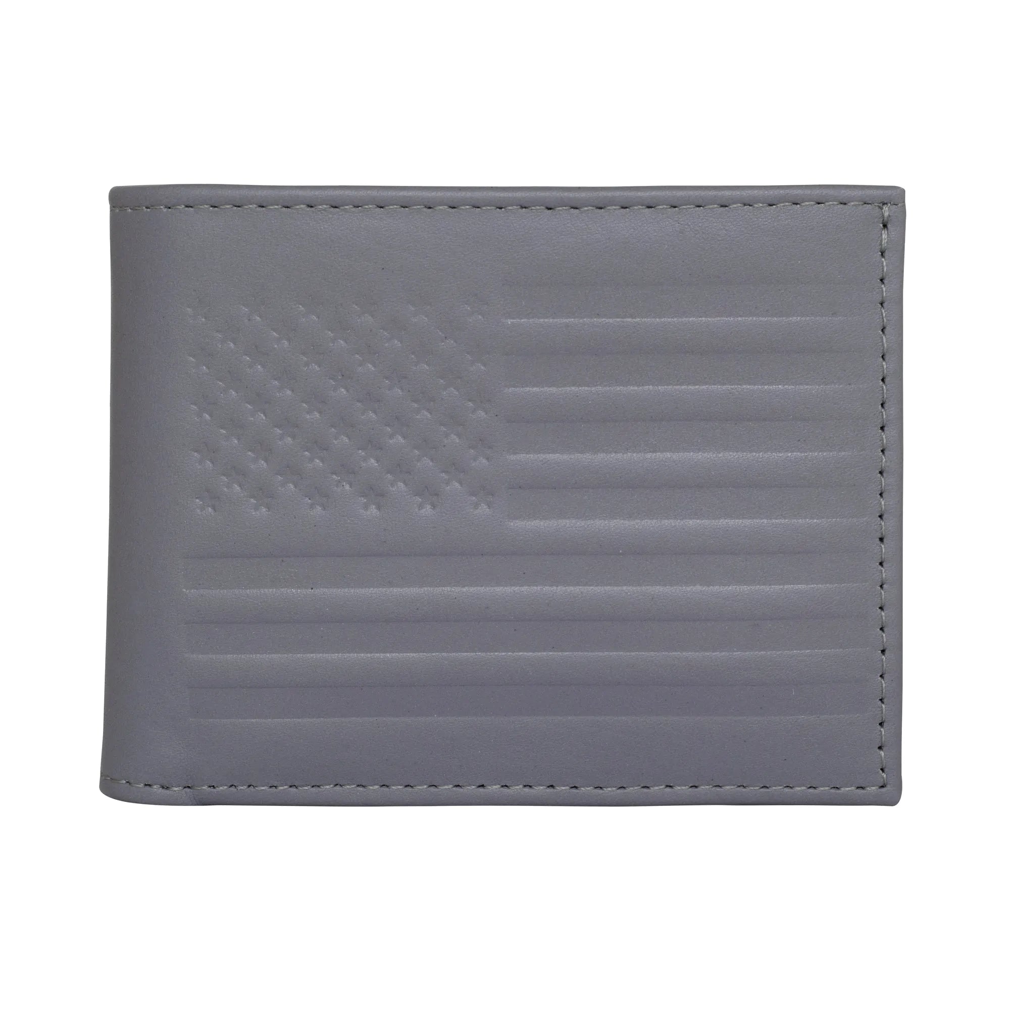 Carry-It-All Bifold Men's Leather Wallet (American Flag optional)