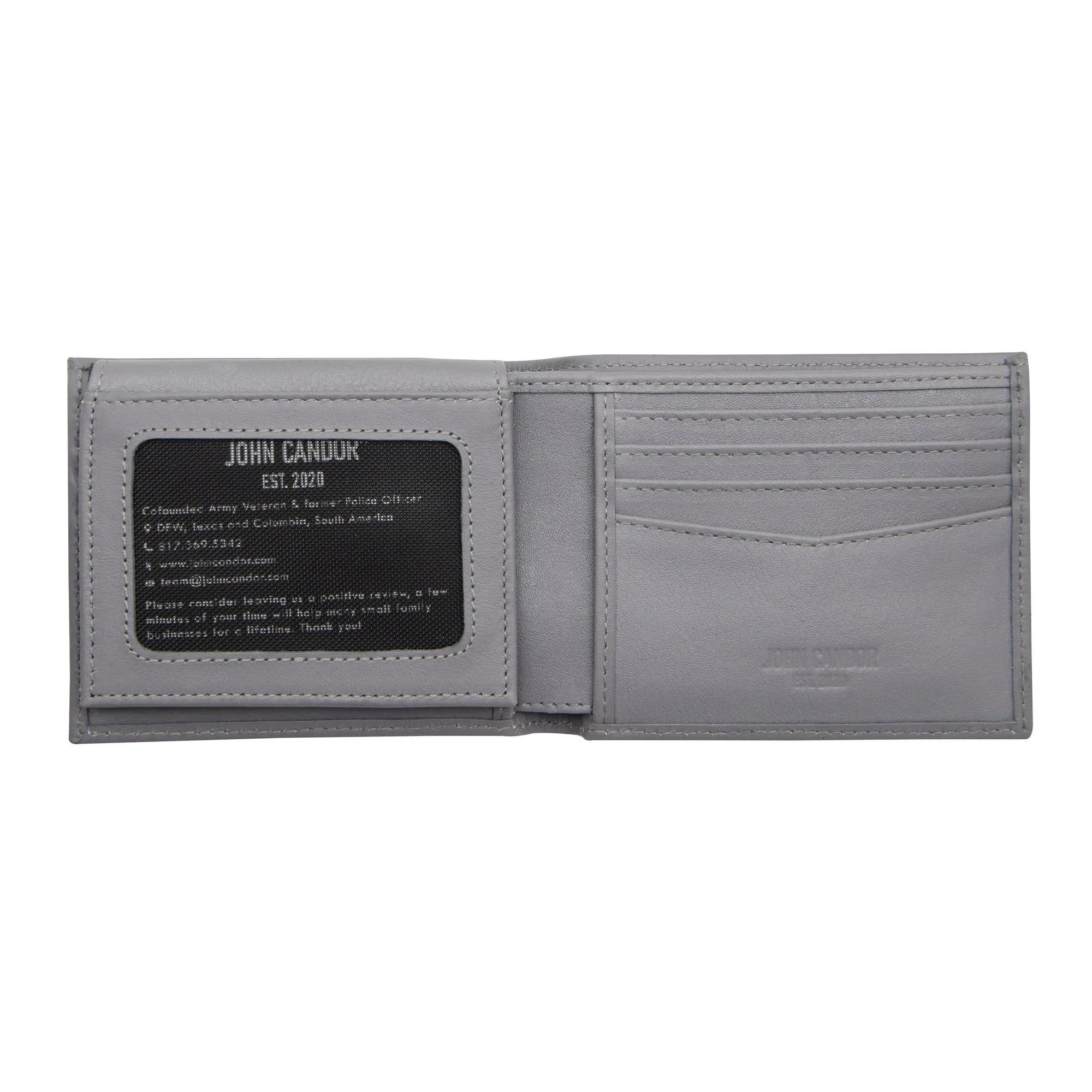 Carry-It-All Bifold Men's Leather Wallet (American Flag optional)