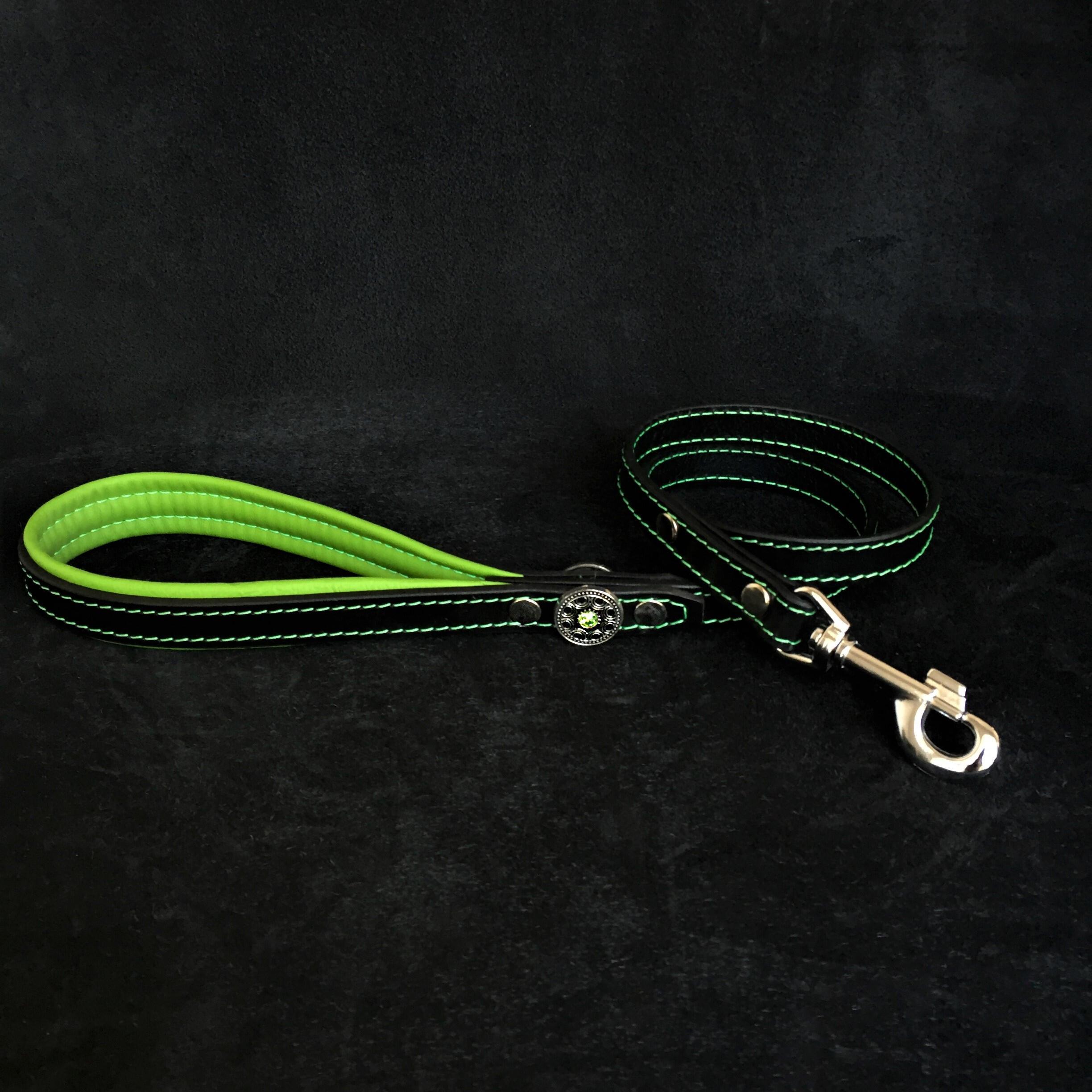 "Bijou" Big Dog Harness. Black & Green