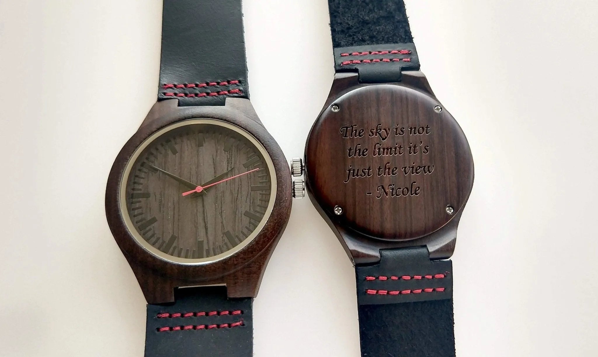 Groomsmen Set Of 12 Wooden Men's Watches - Red Energico