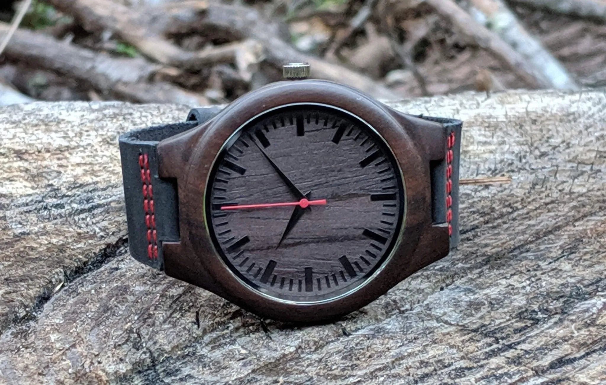 Groomsmen Set Of 12 Wooden Men's Watches - Red Energico