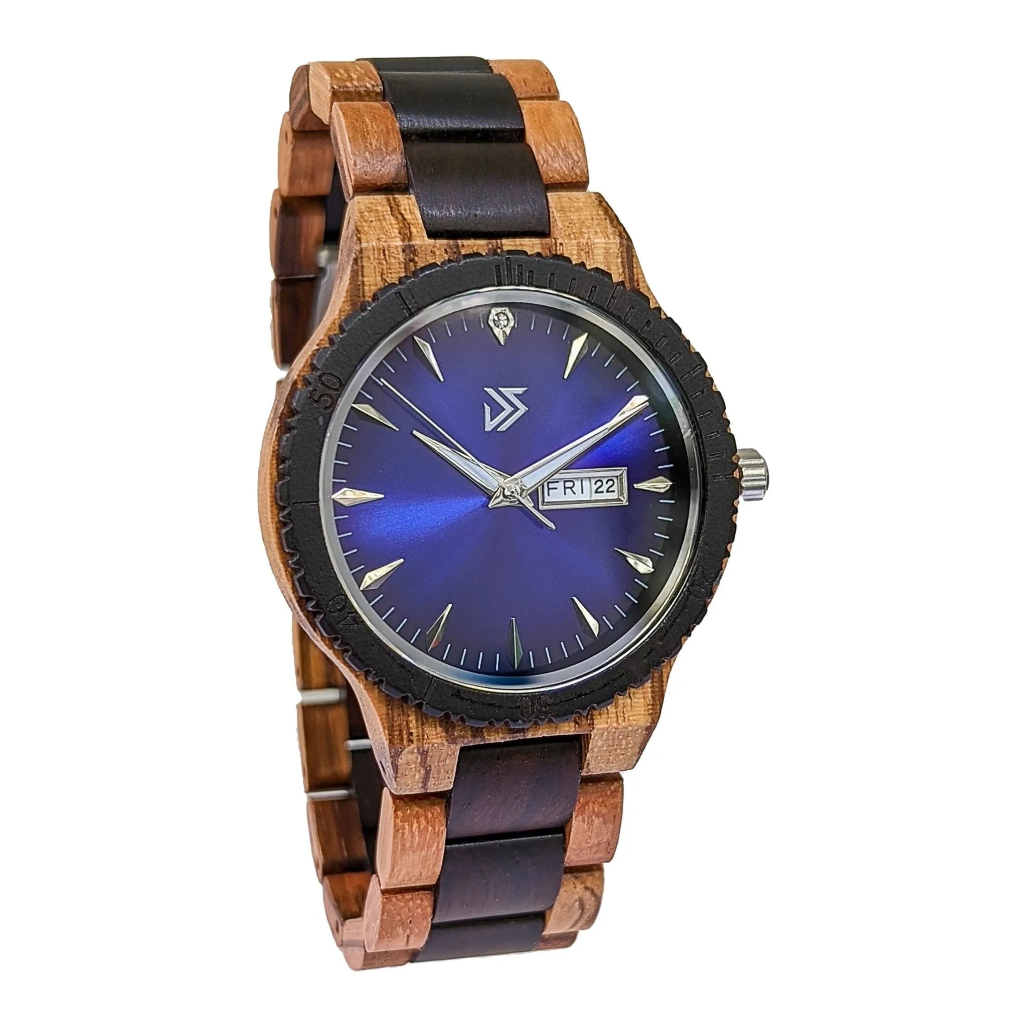 Groomsmen Set of 5 Wooden Watch Justo | Blue