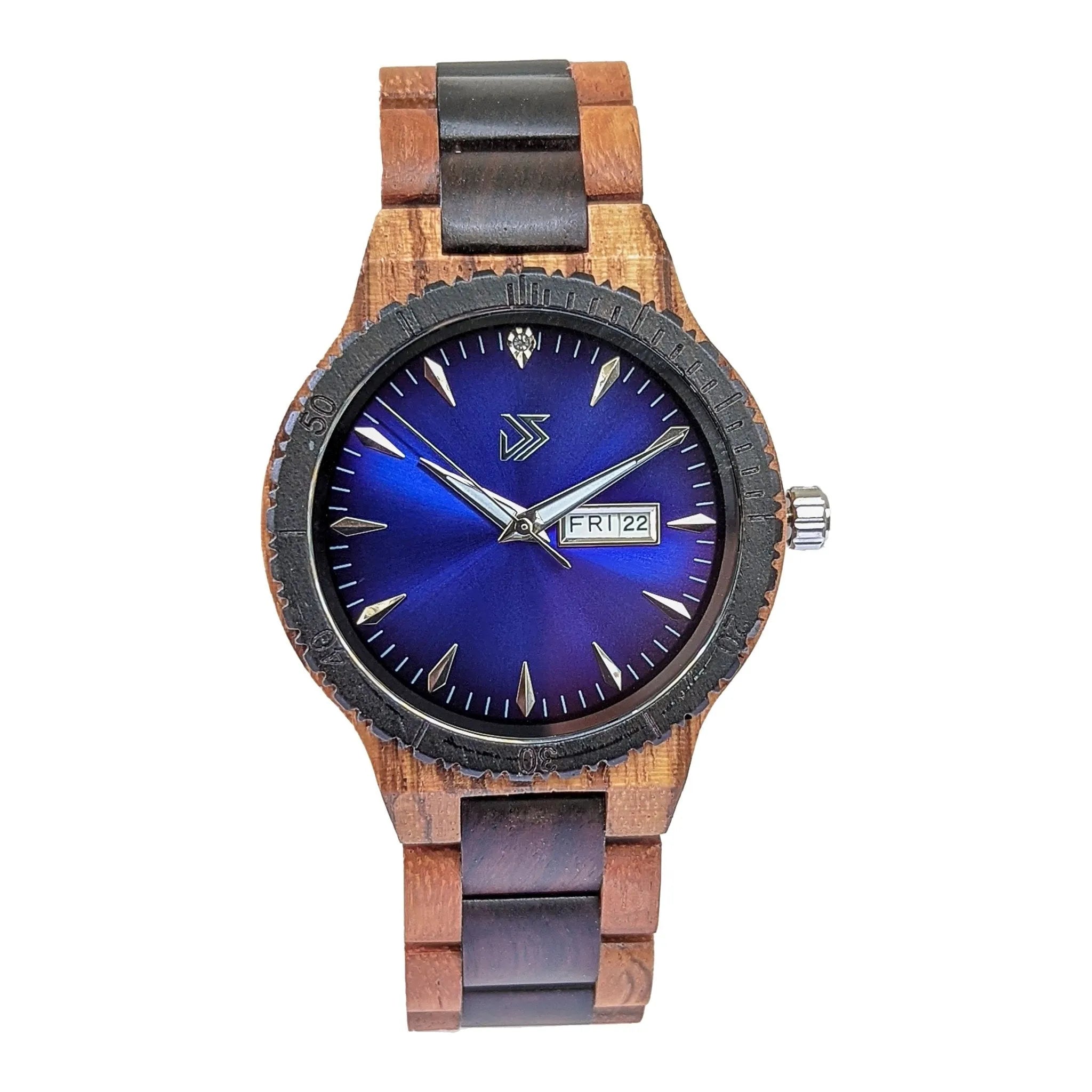 Men's Groomsmen Set of 5 Wooden Watch Justo | Blue